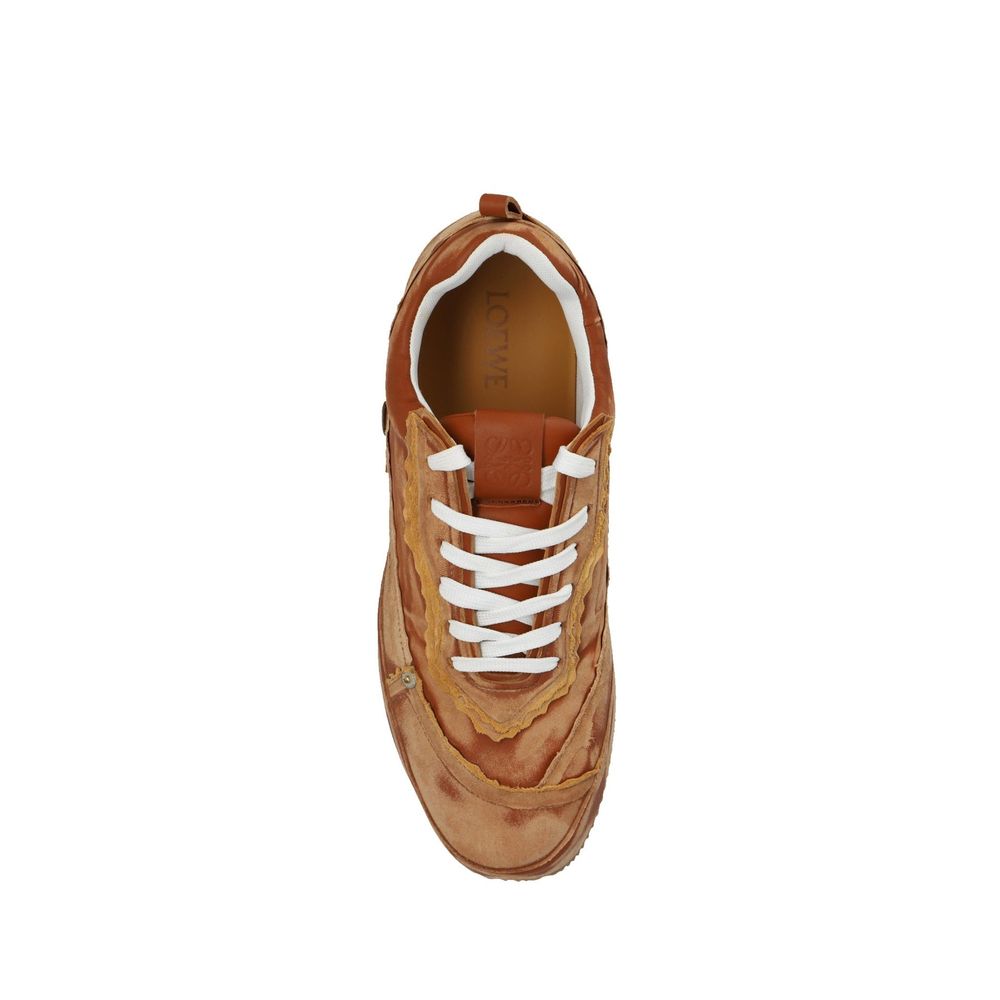 Brown Calfskin Platform Sneakers