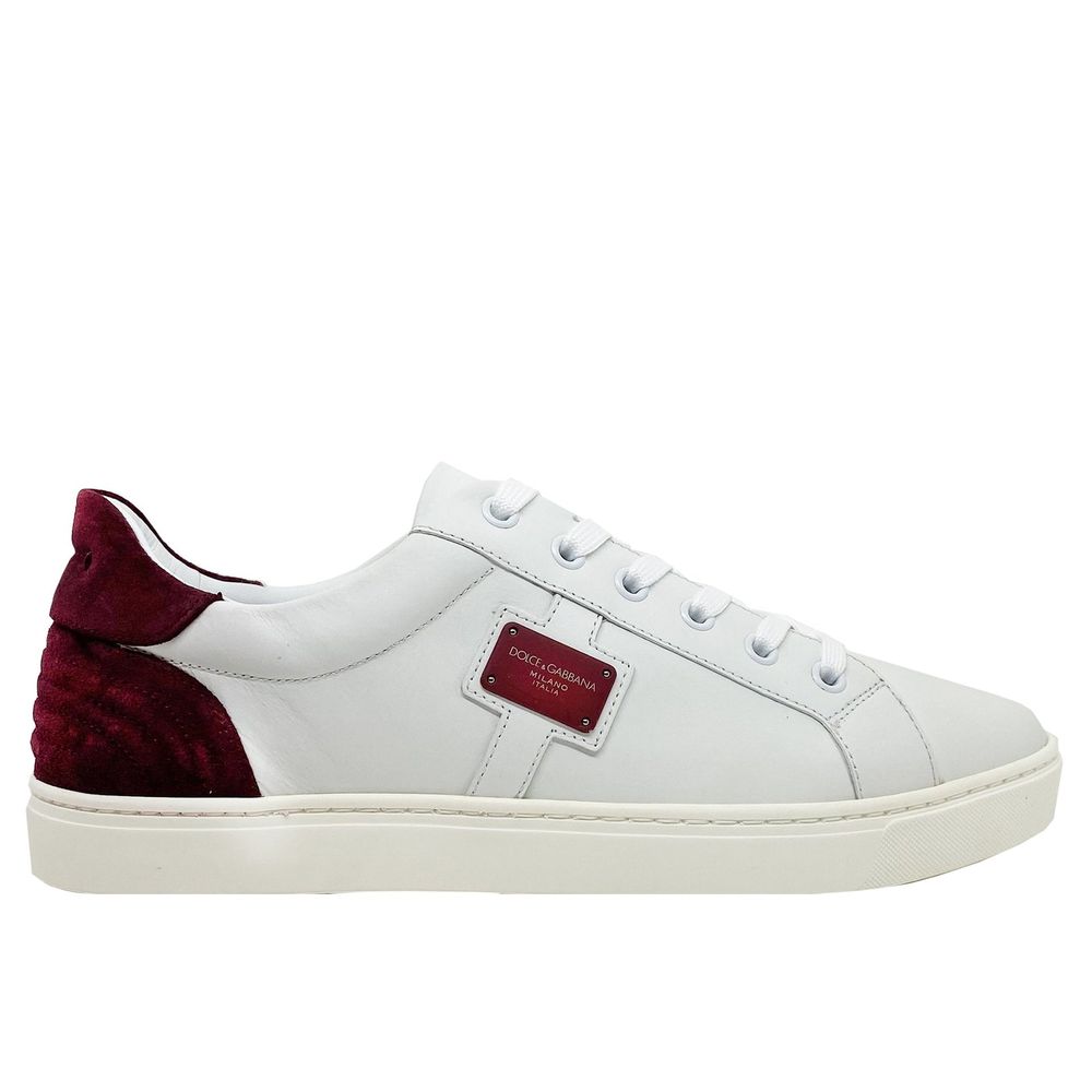White Calfskin Low Top Sneakers