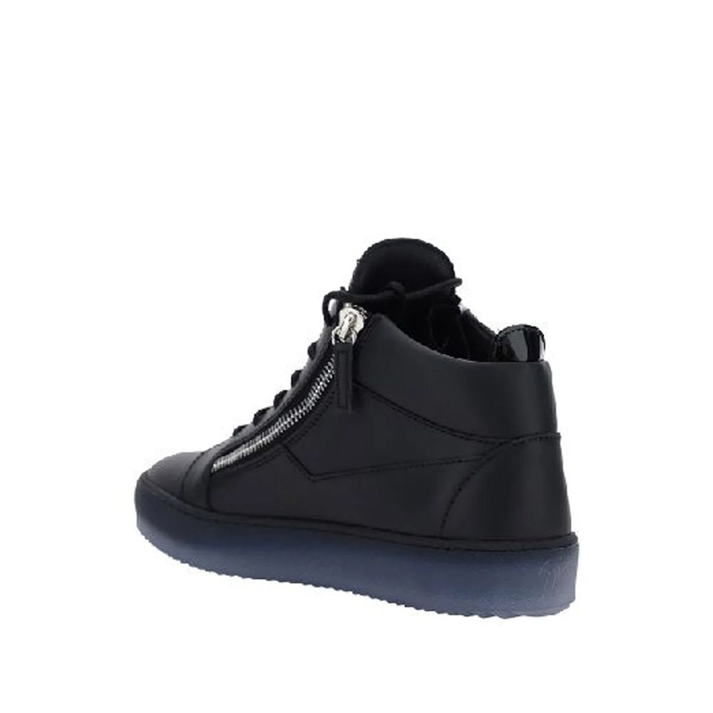 Black Calfskin High Top Sneakers