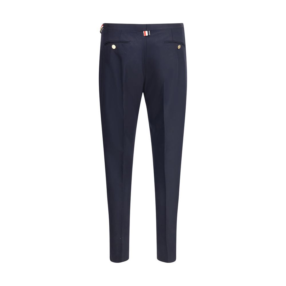 Blue Wool Casual Pants