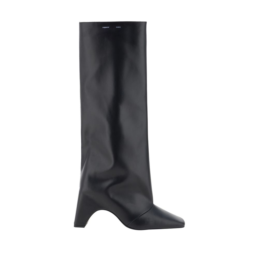 Black Calf Leather Bos Taurus High Heel Boots