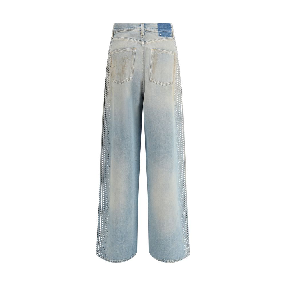 Light Blue Cotton Boyfriend Jeans