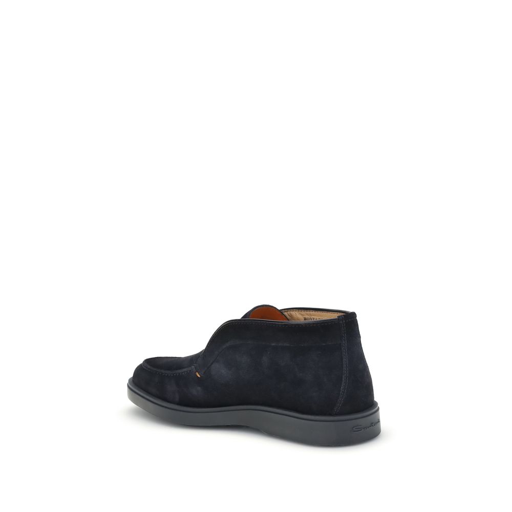Blue Calf Leather Bos Taurus Slip-On Loafers