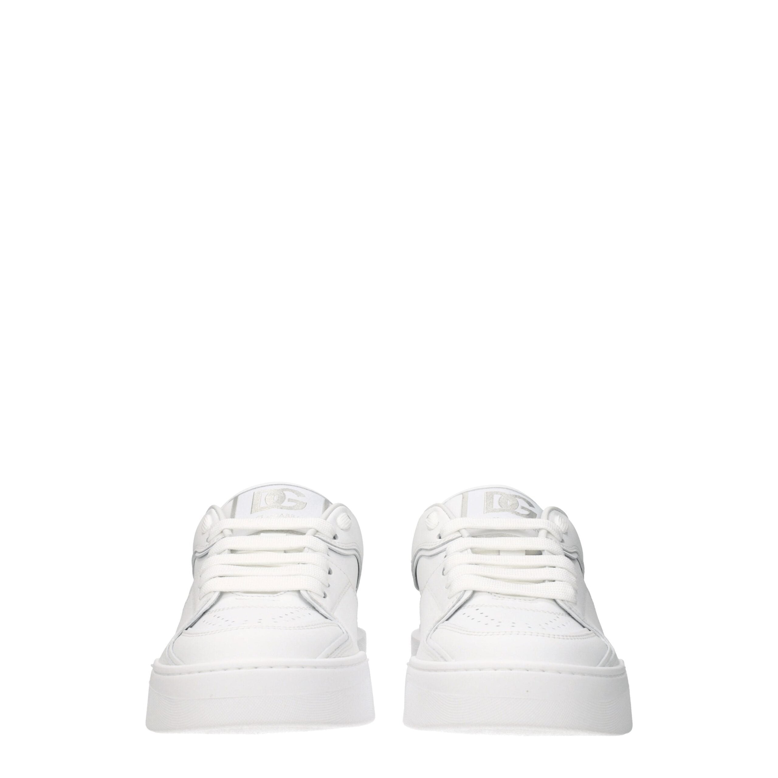 White Leather Low Top Sneakers