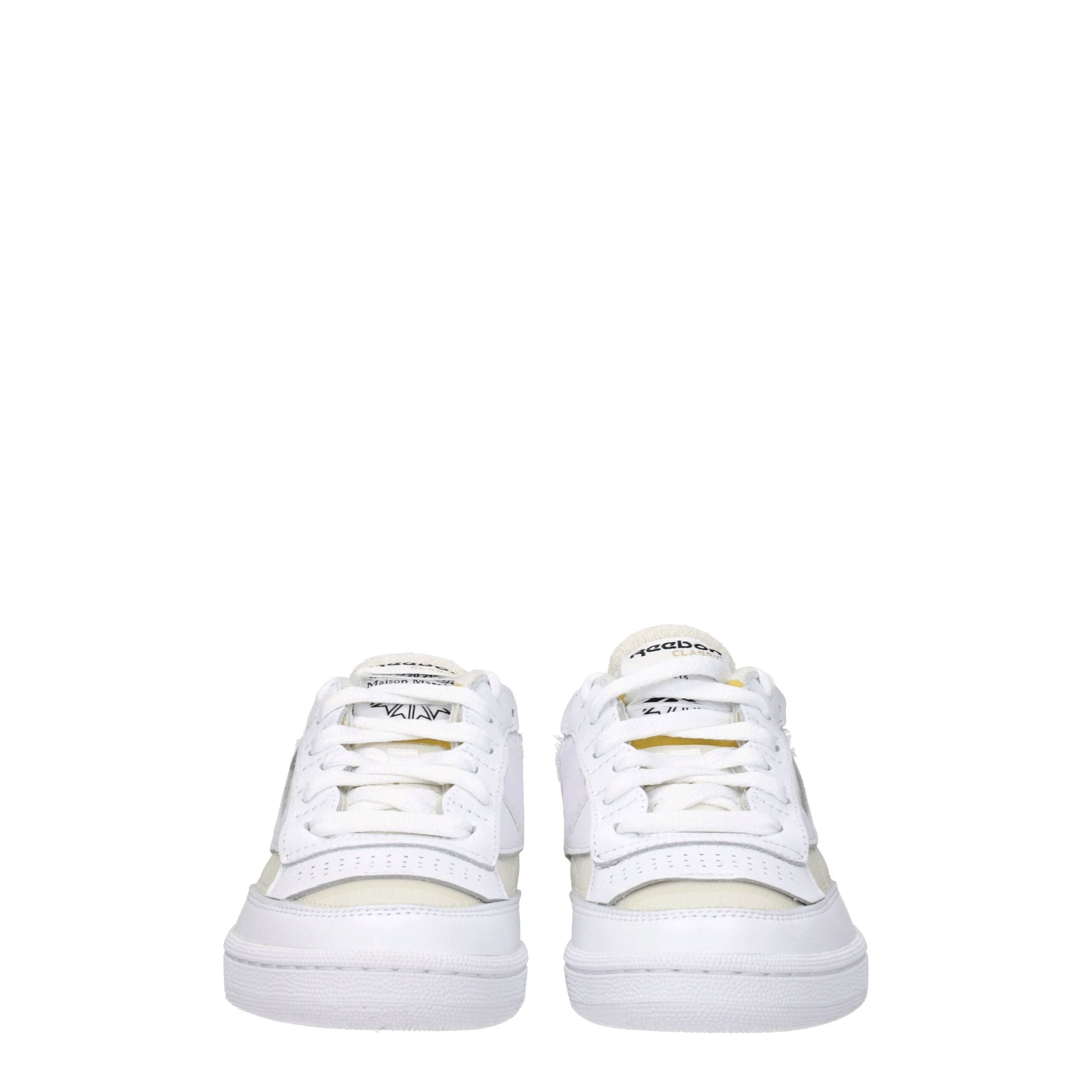 White Fabric Low Top Sneakers