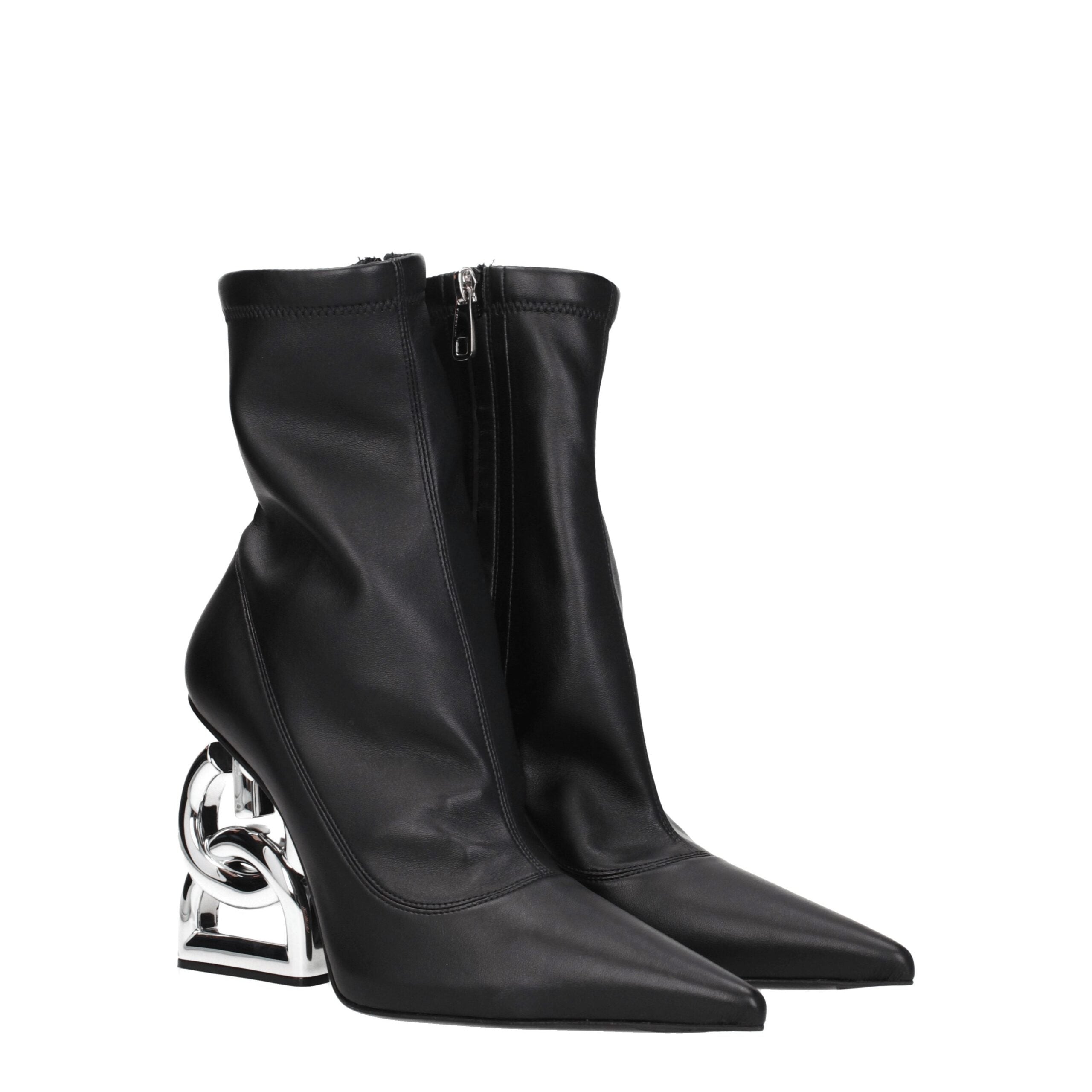 Black Leather Ankle Boots