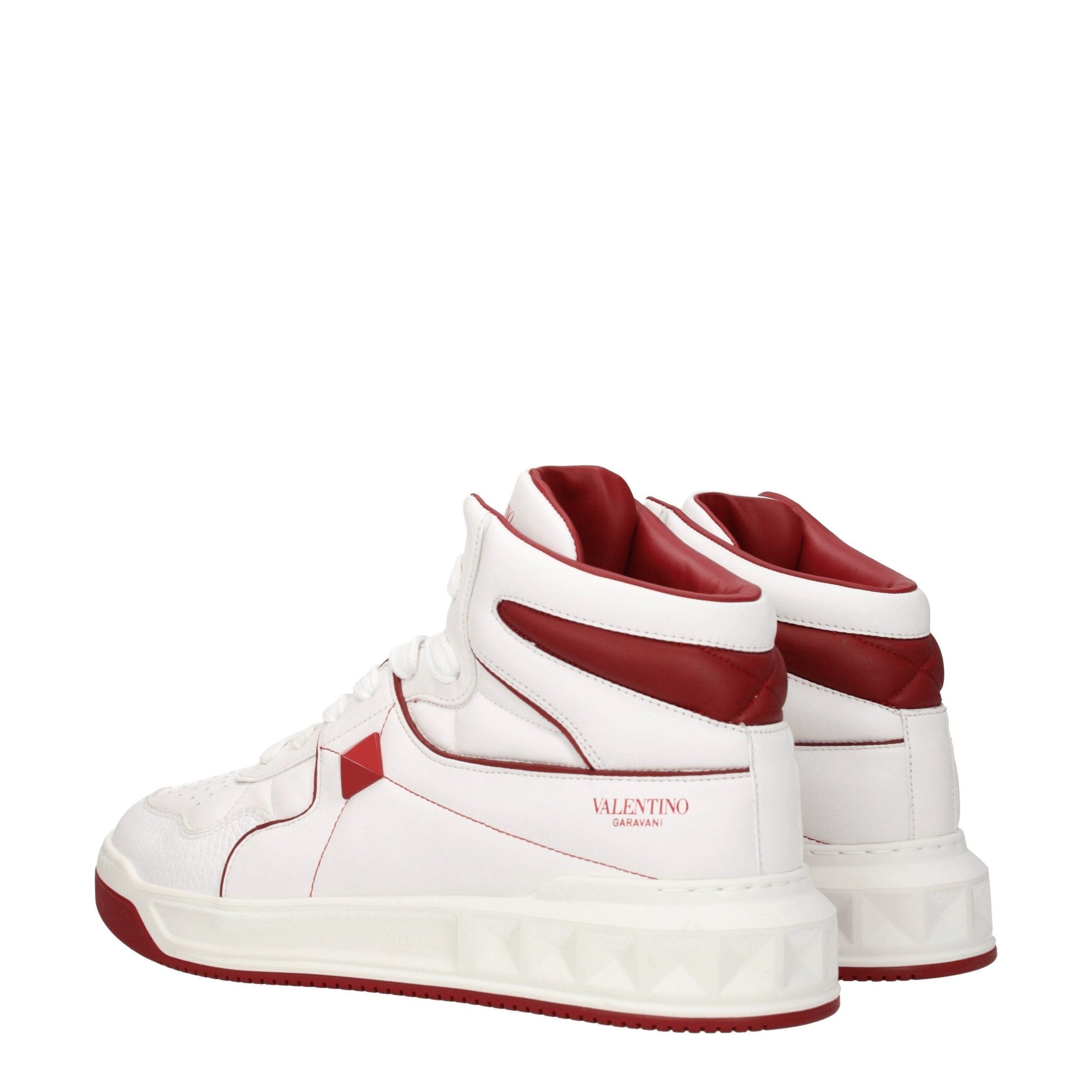 White Leather High Top Sneakers