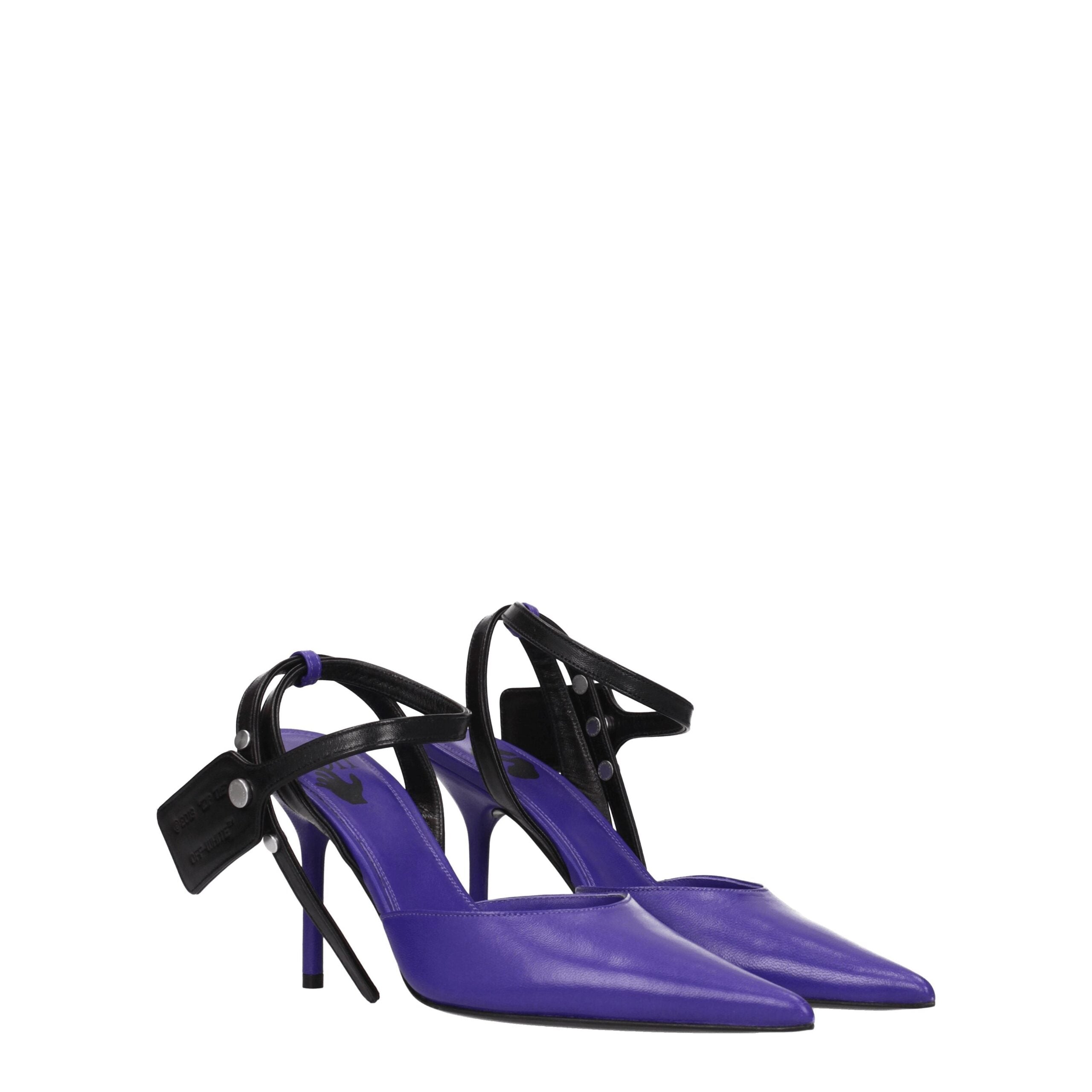 Purple Leather High Heel Pumps