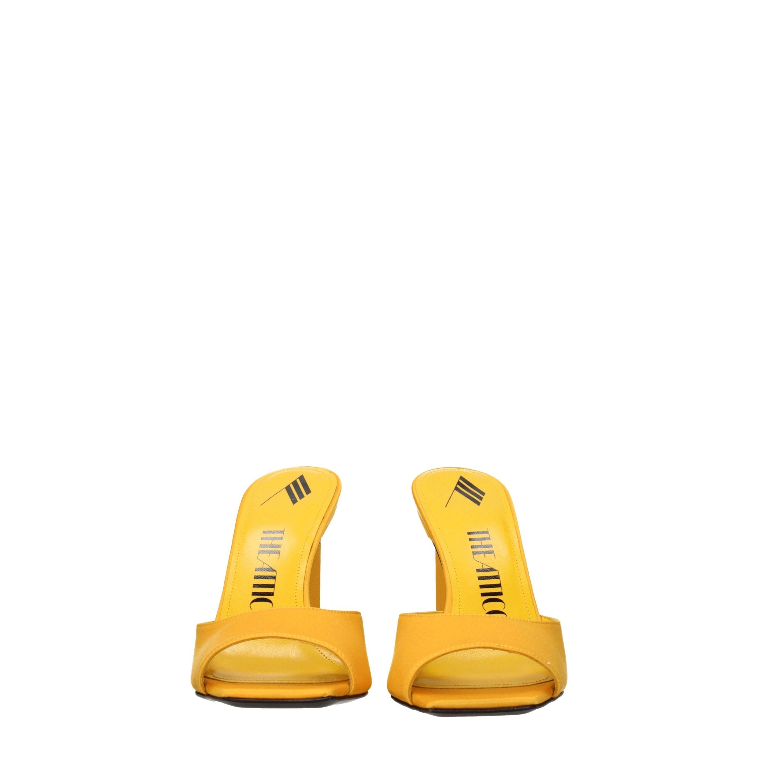 Orange Satin Stiletto Heel Sandals