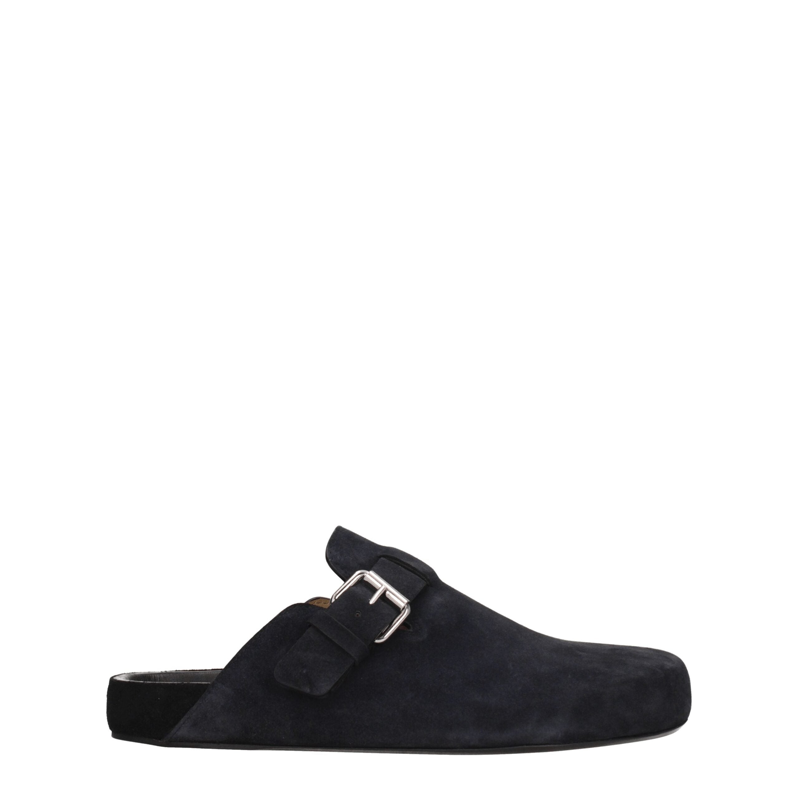 Black Leather Slippers