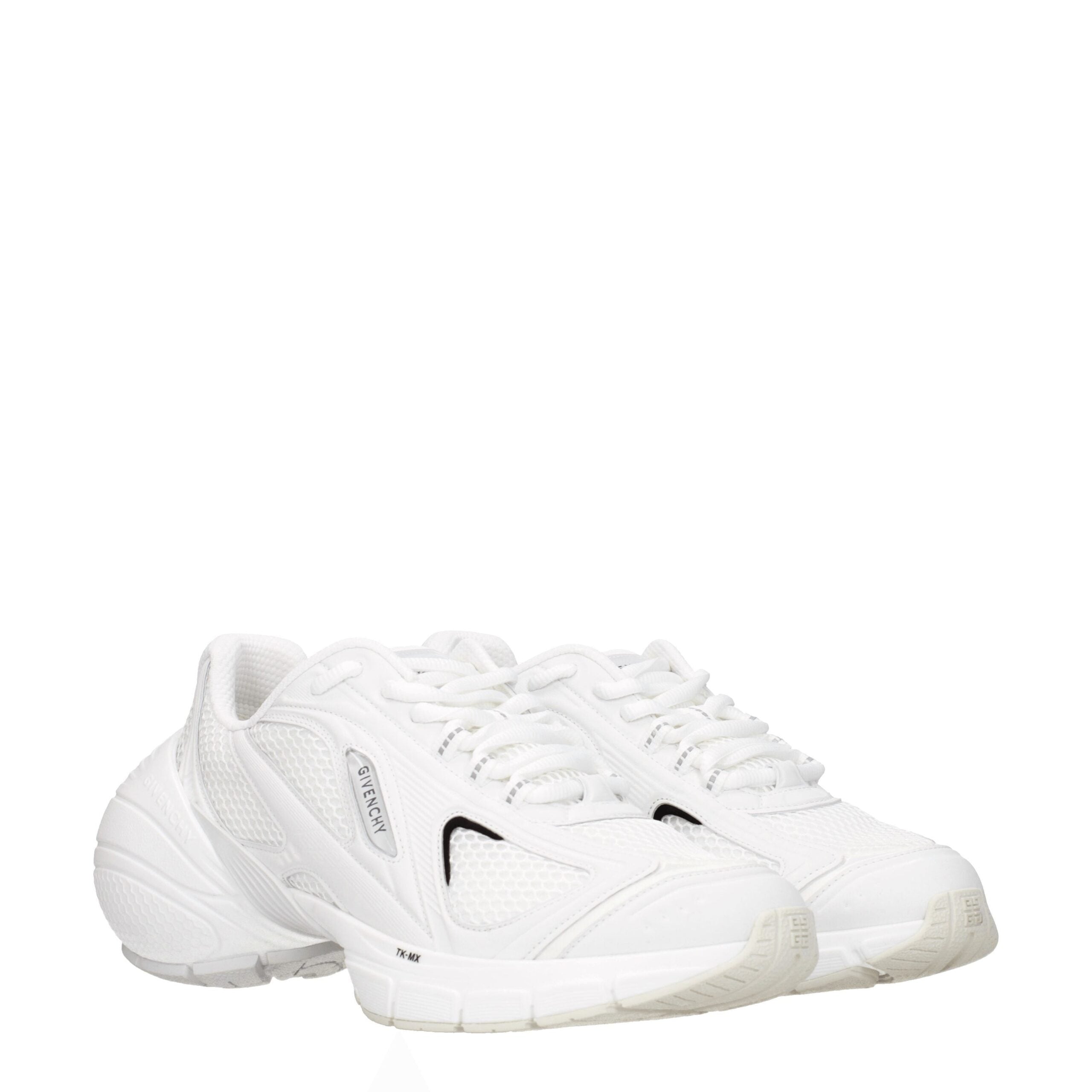 White Fabric Athletic Sneakers