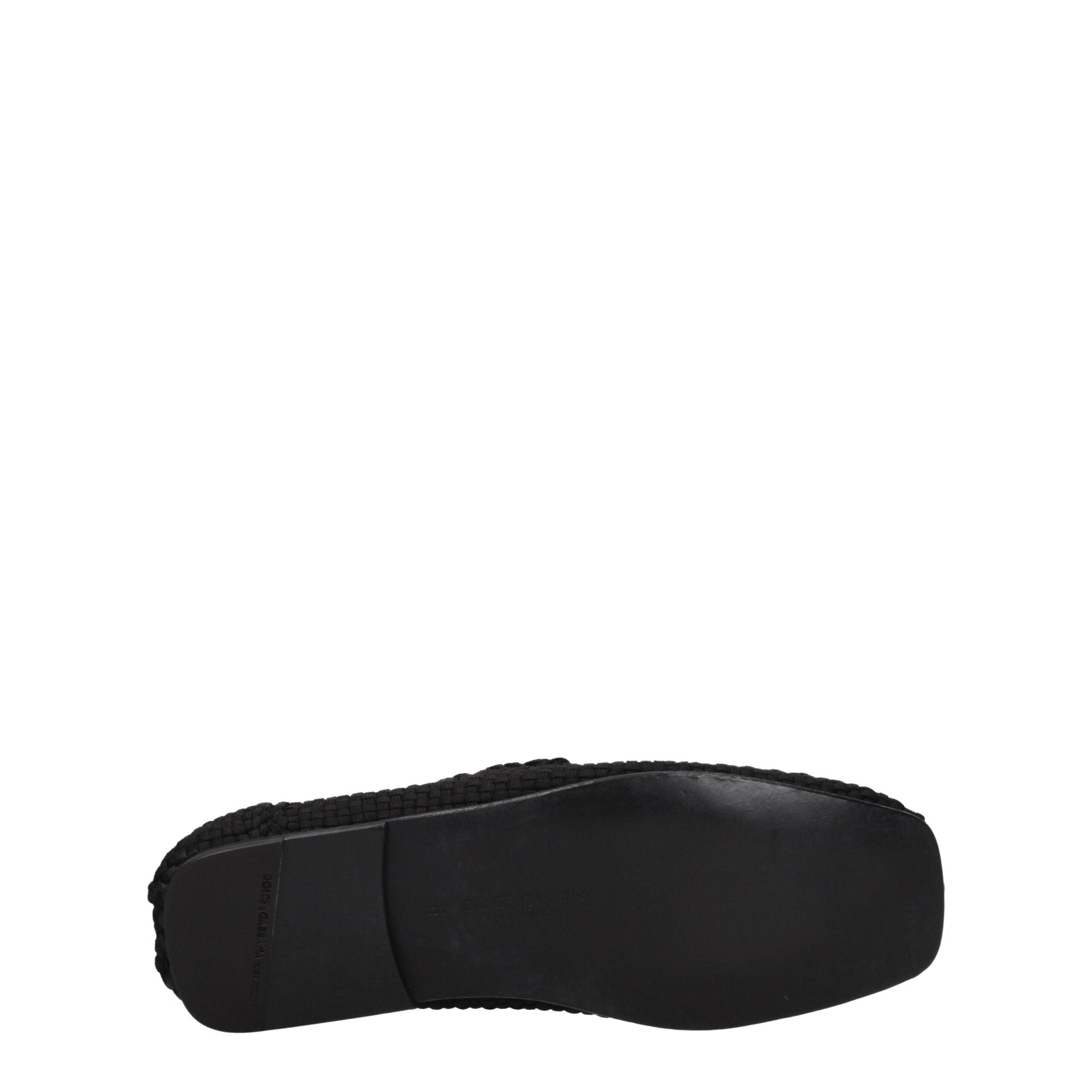Black Fabric Slip-On Loafers