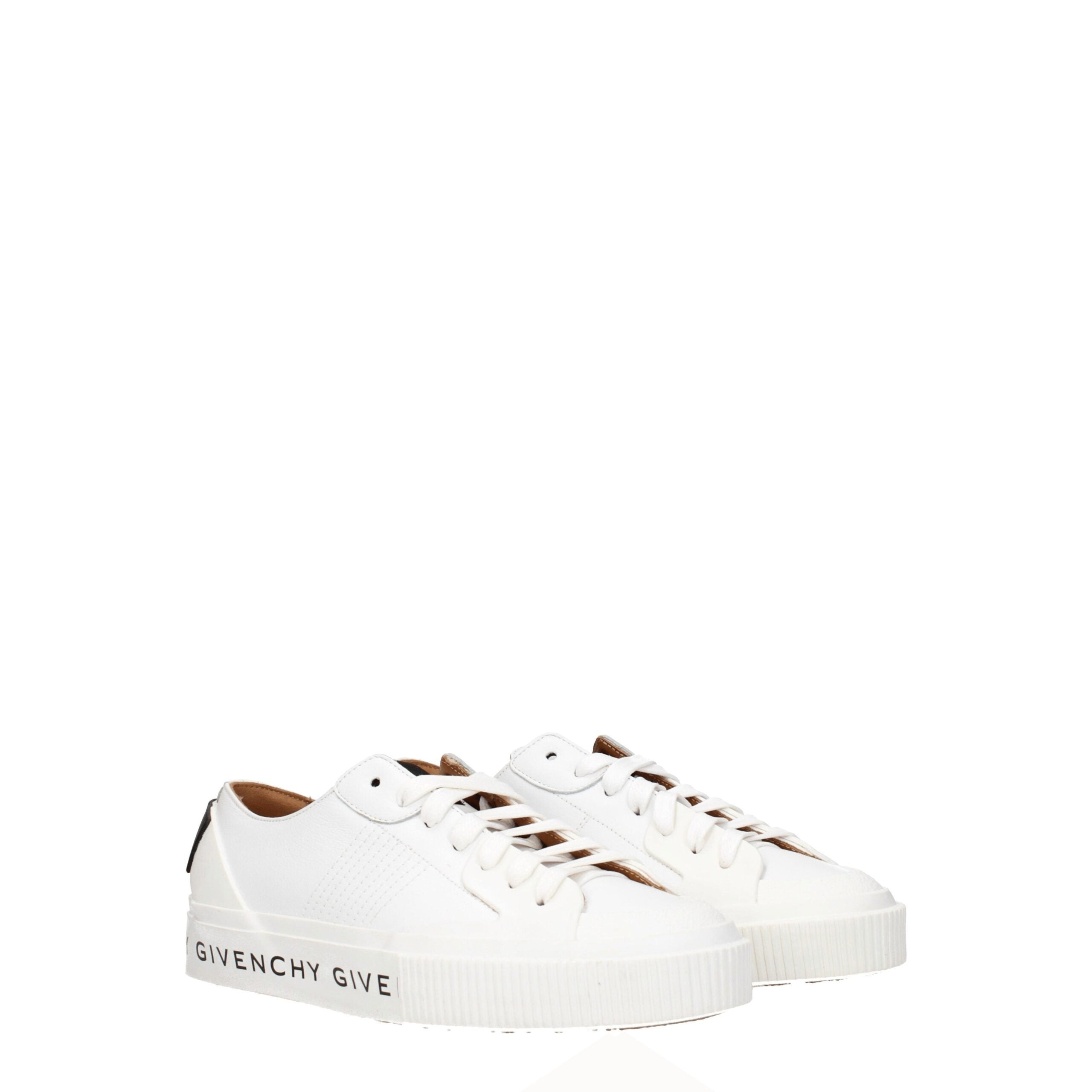 White Leather Low Top Sneakers