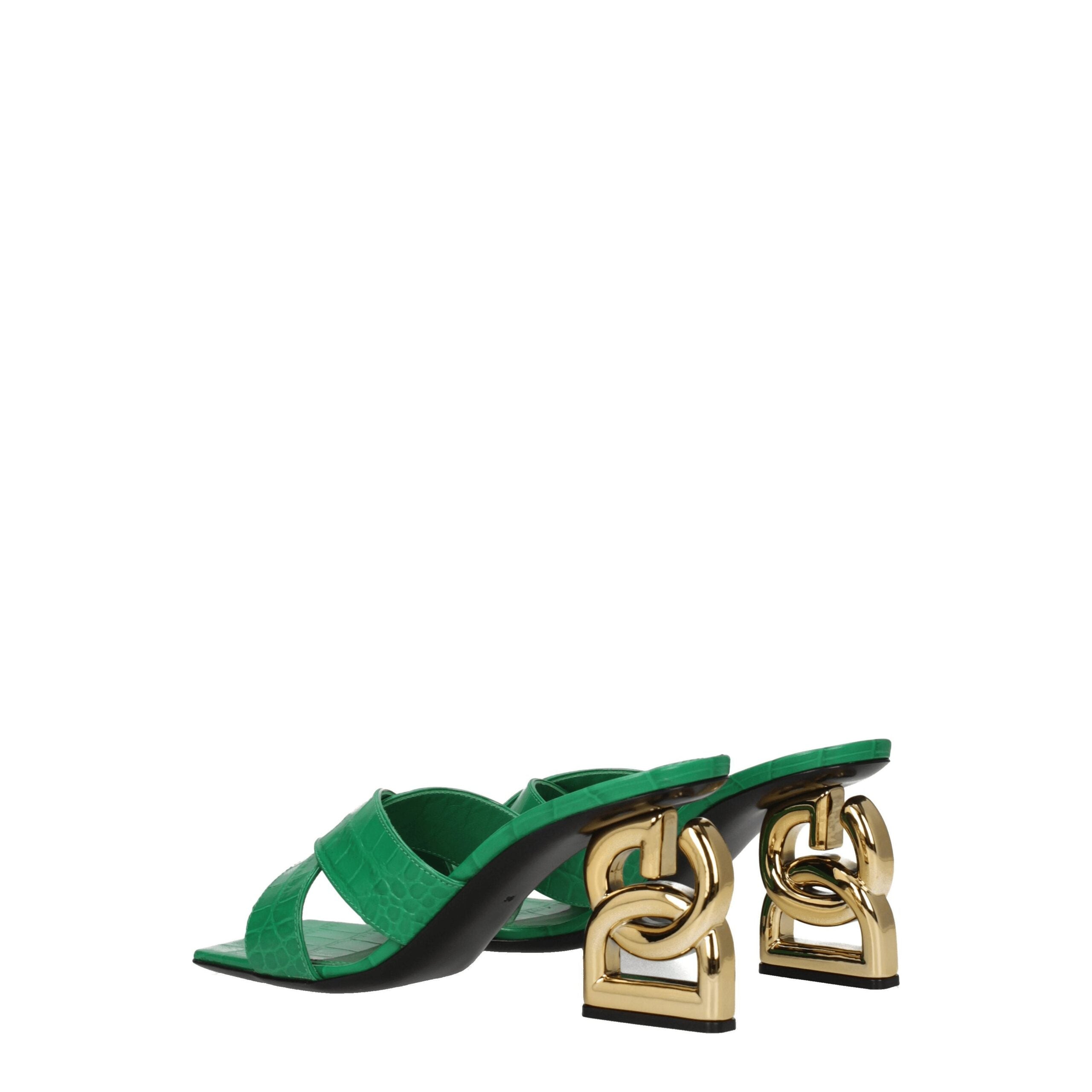 Green Leather Sandals