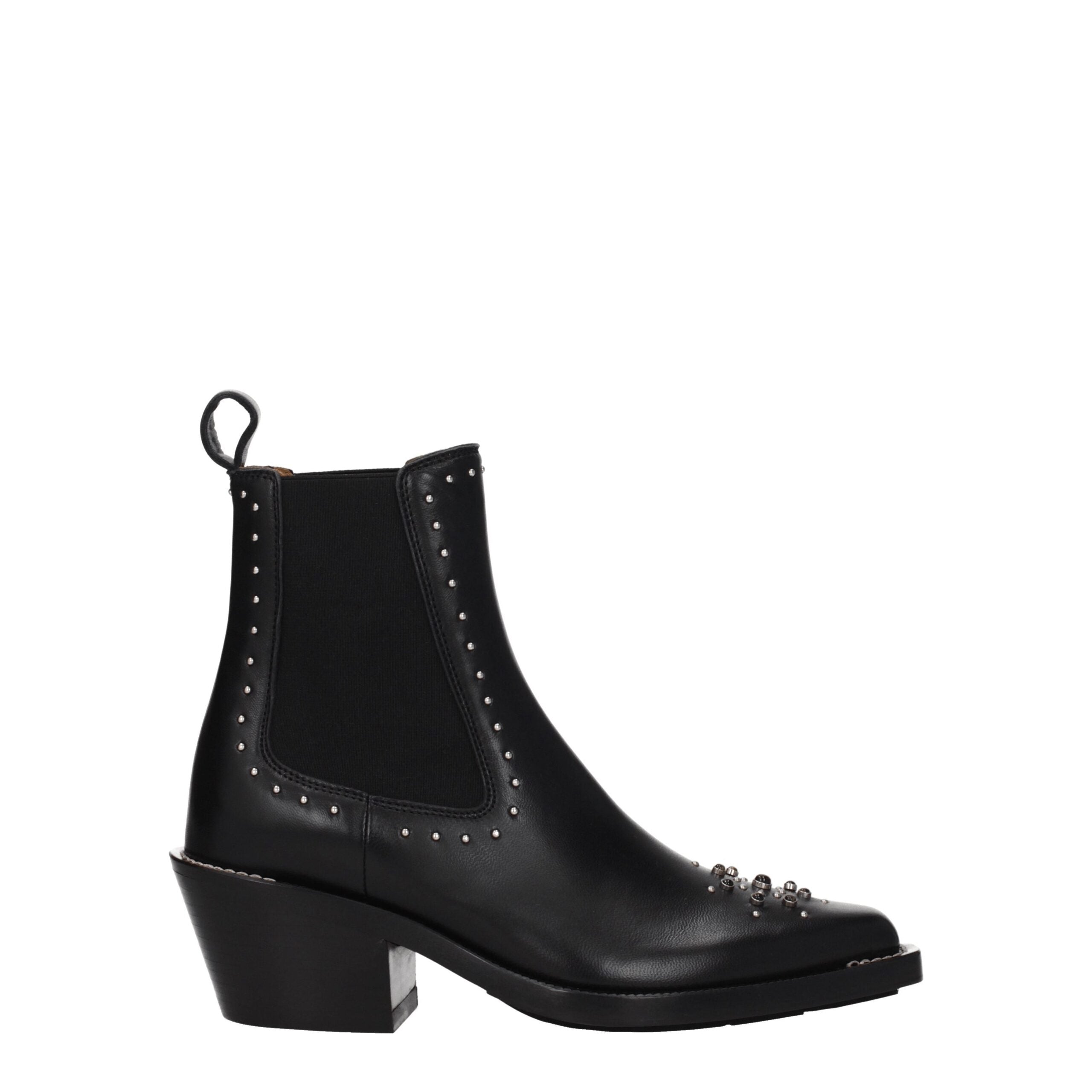 Black Leather Ankle Boots