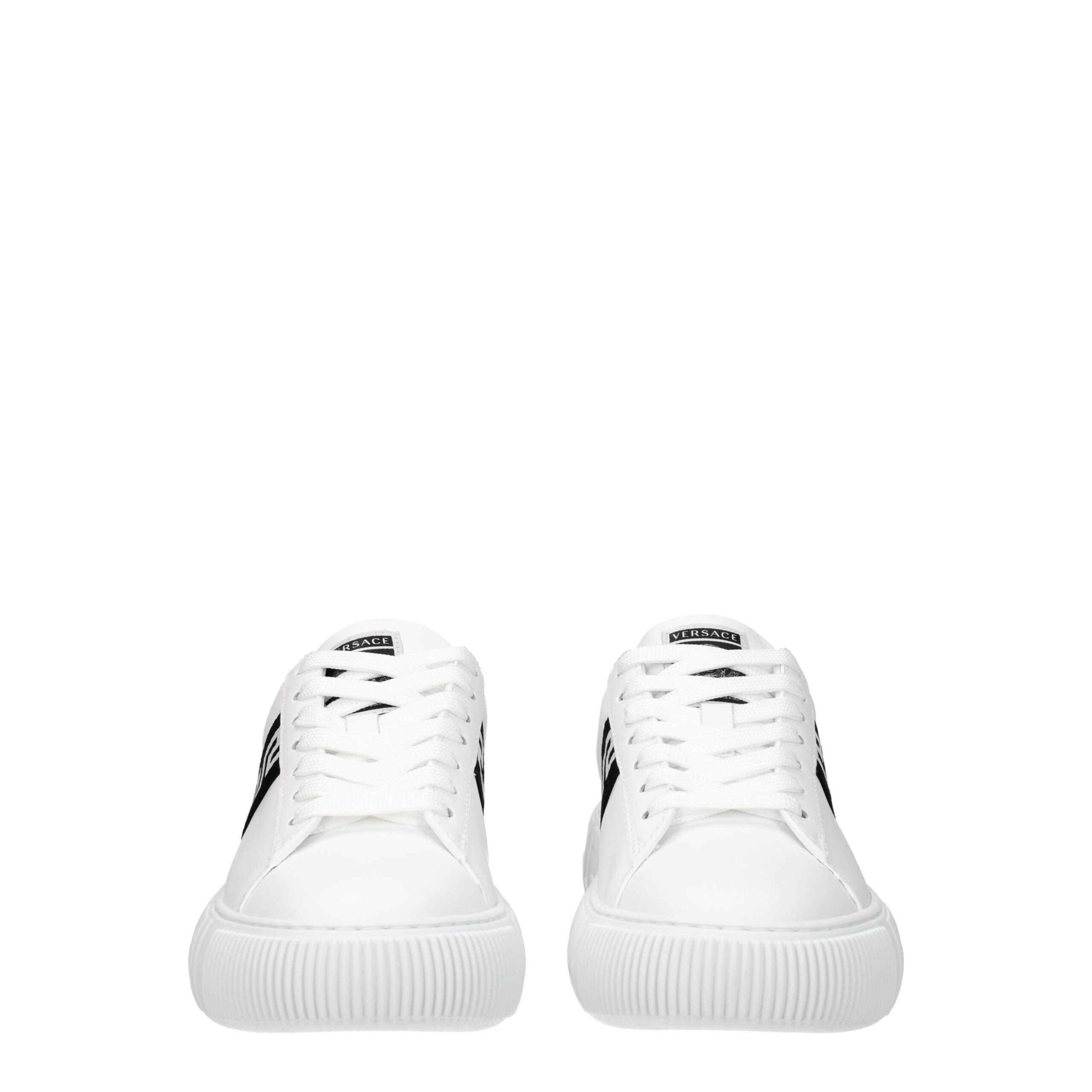 White Leather Low Top Sneakers