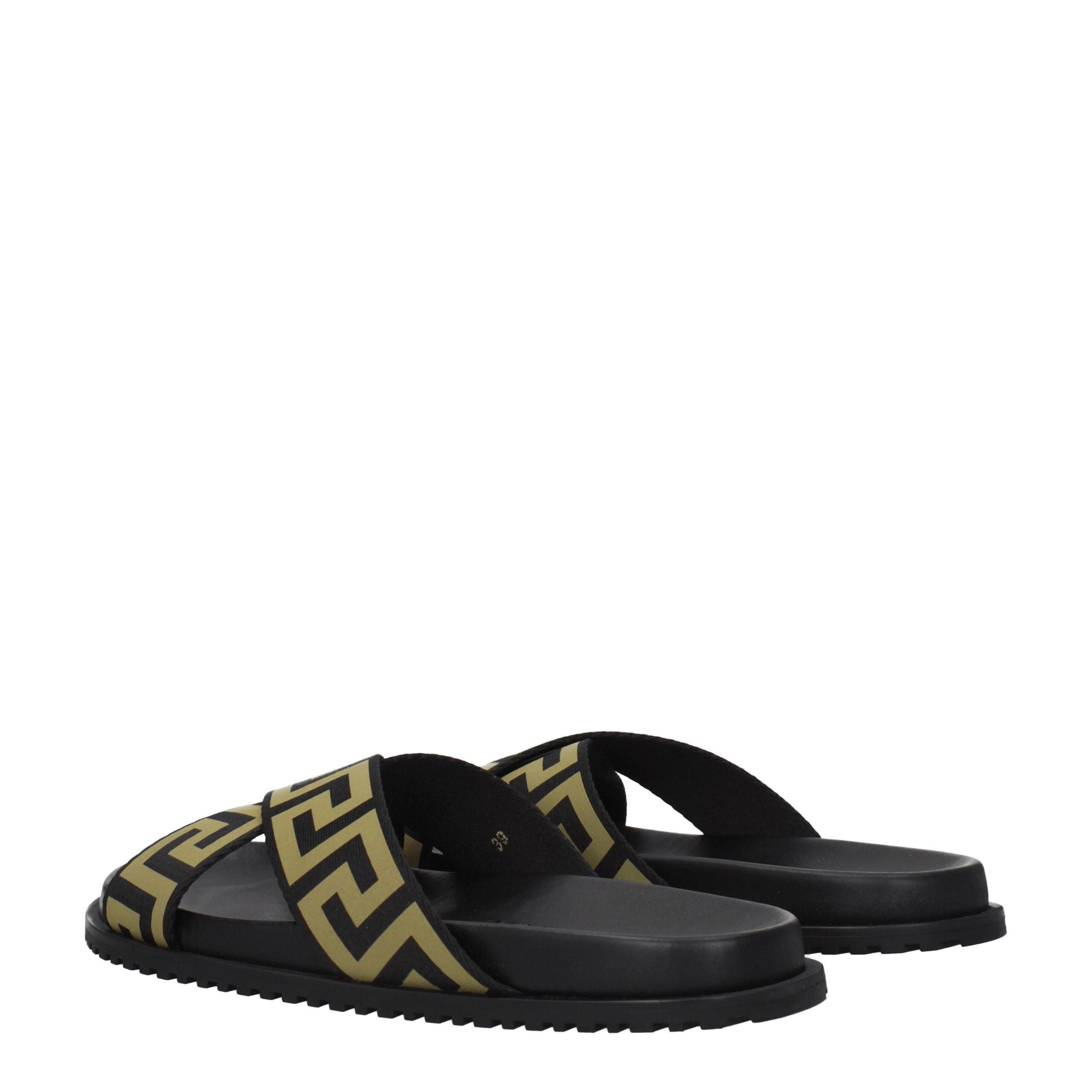 Black Fabric Slippers