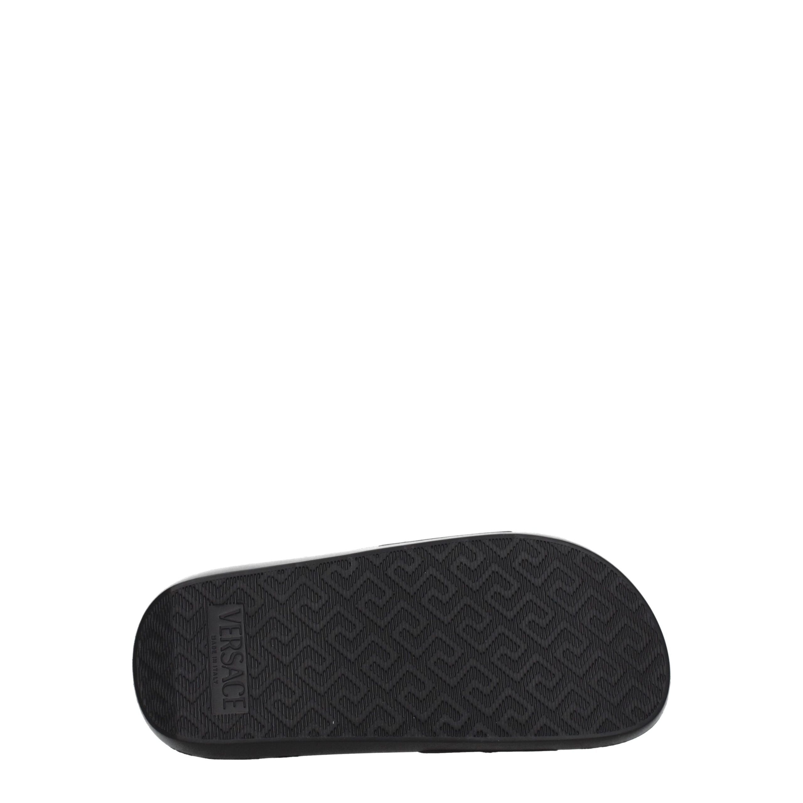 Black Leather Slippers