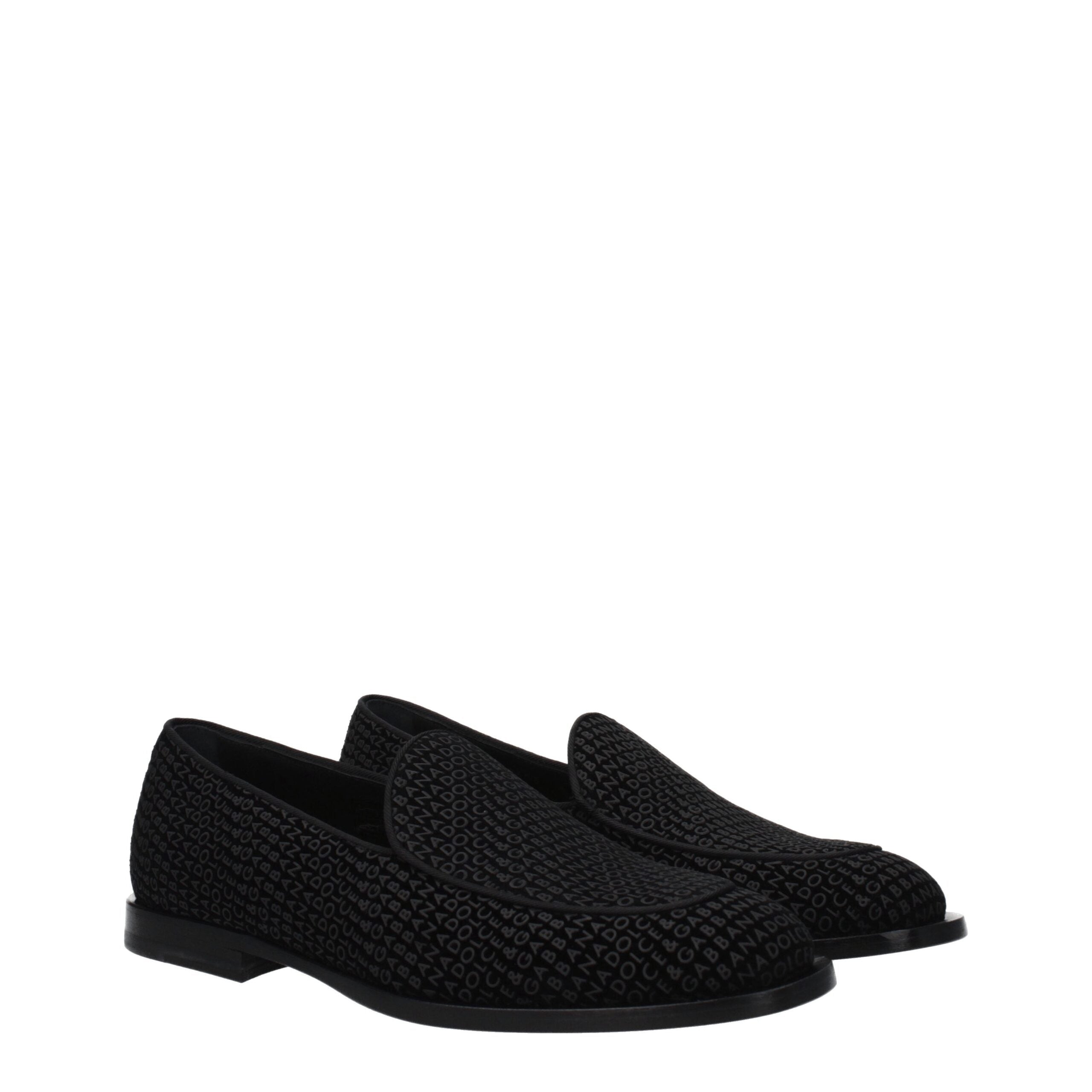Black Velvet Slip-On Loafers