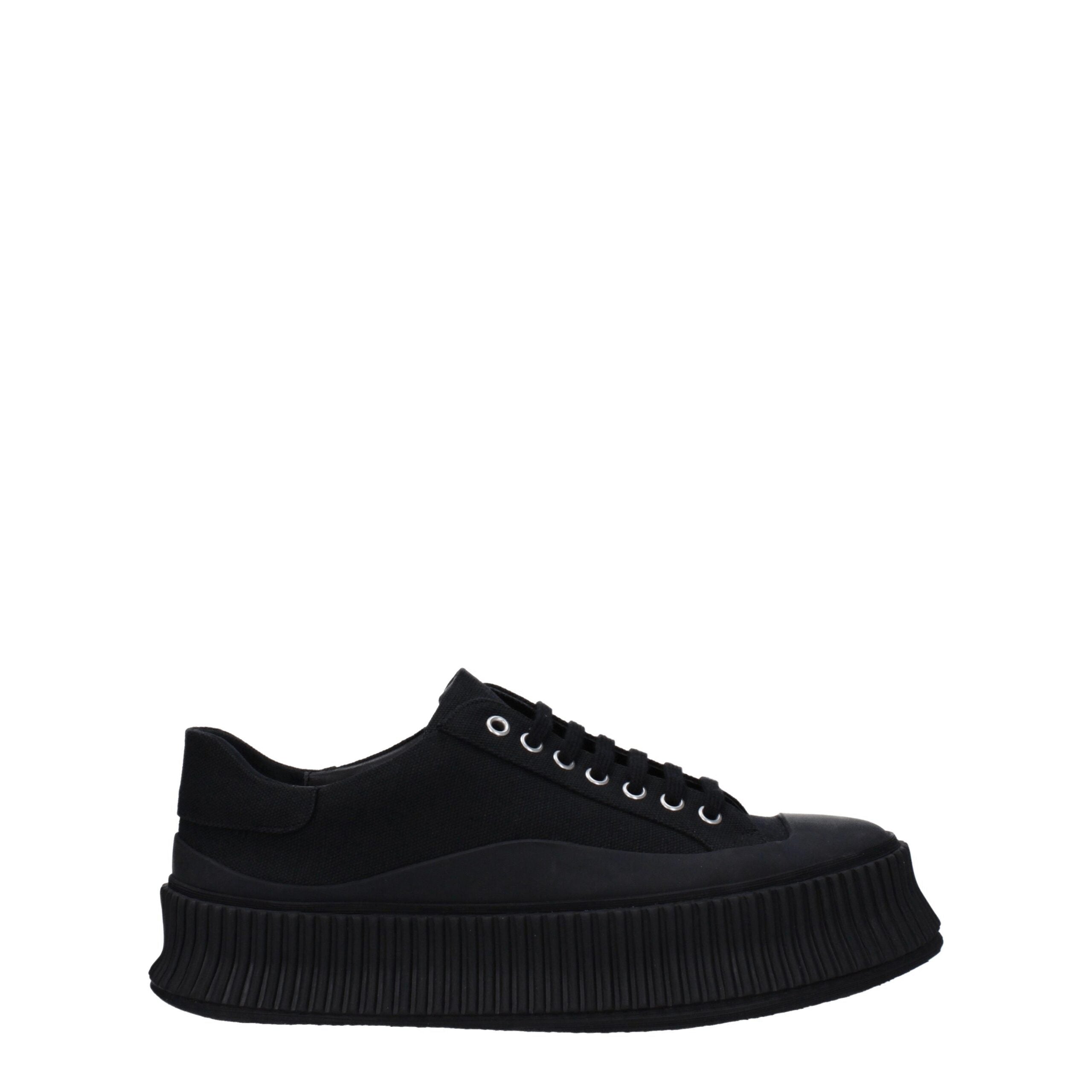 Black Fabric Platform Sneakers