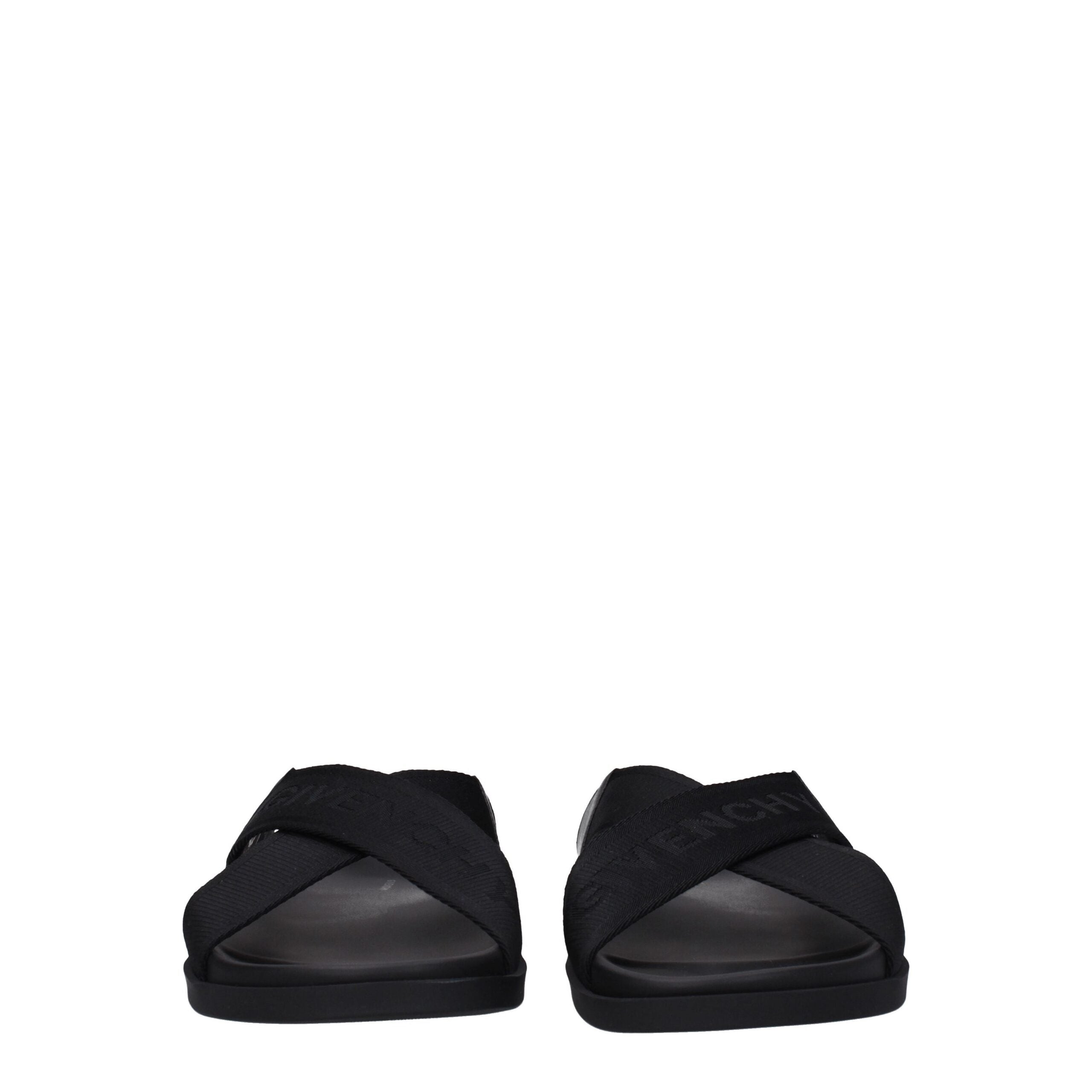 Black Fabric Slippers