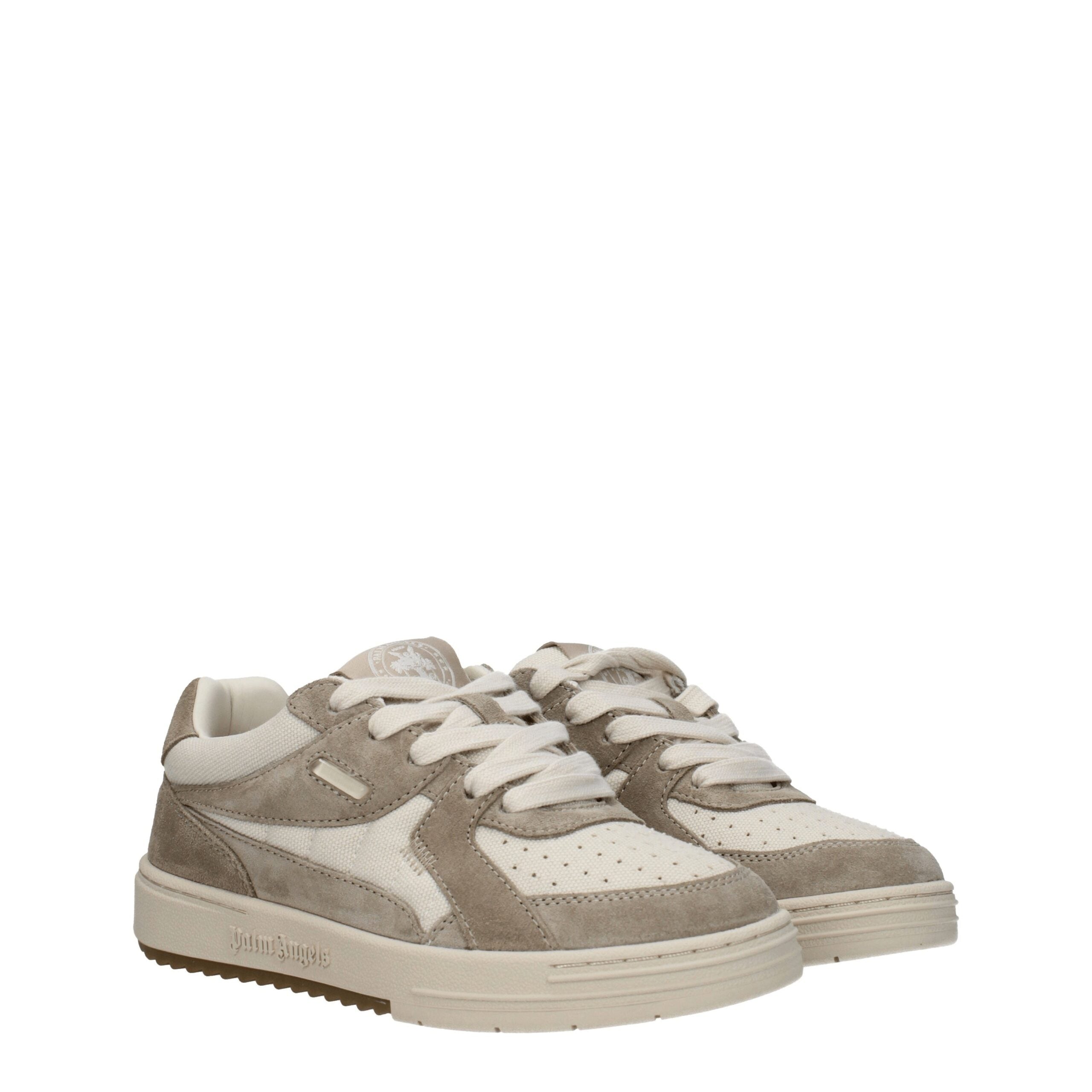 Beige Fabric Low Top Sneakers