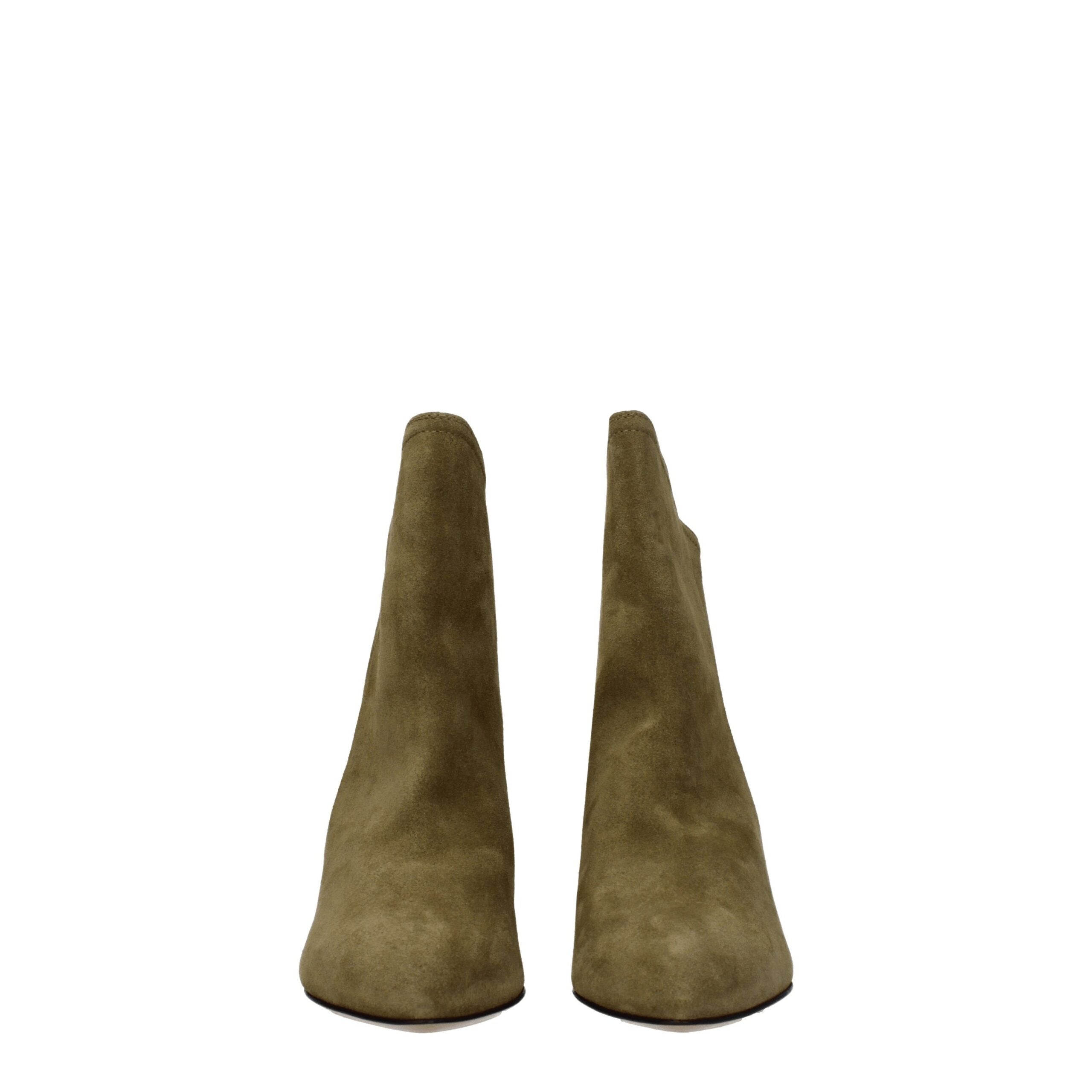 Gray Leather Ankle Boots