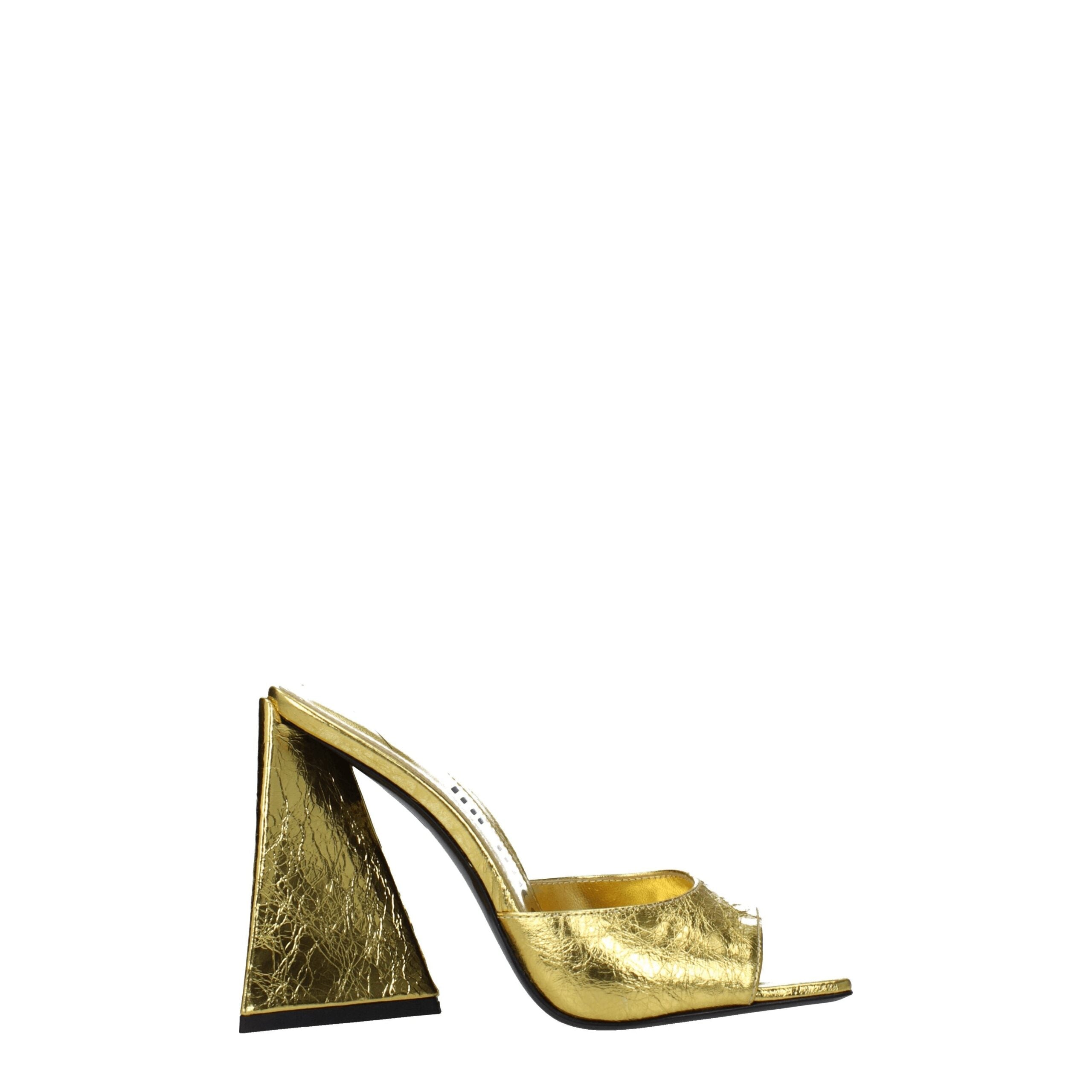 Gold Leather Platform Sandals