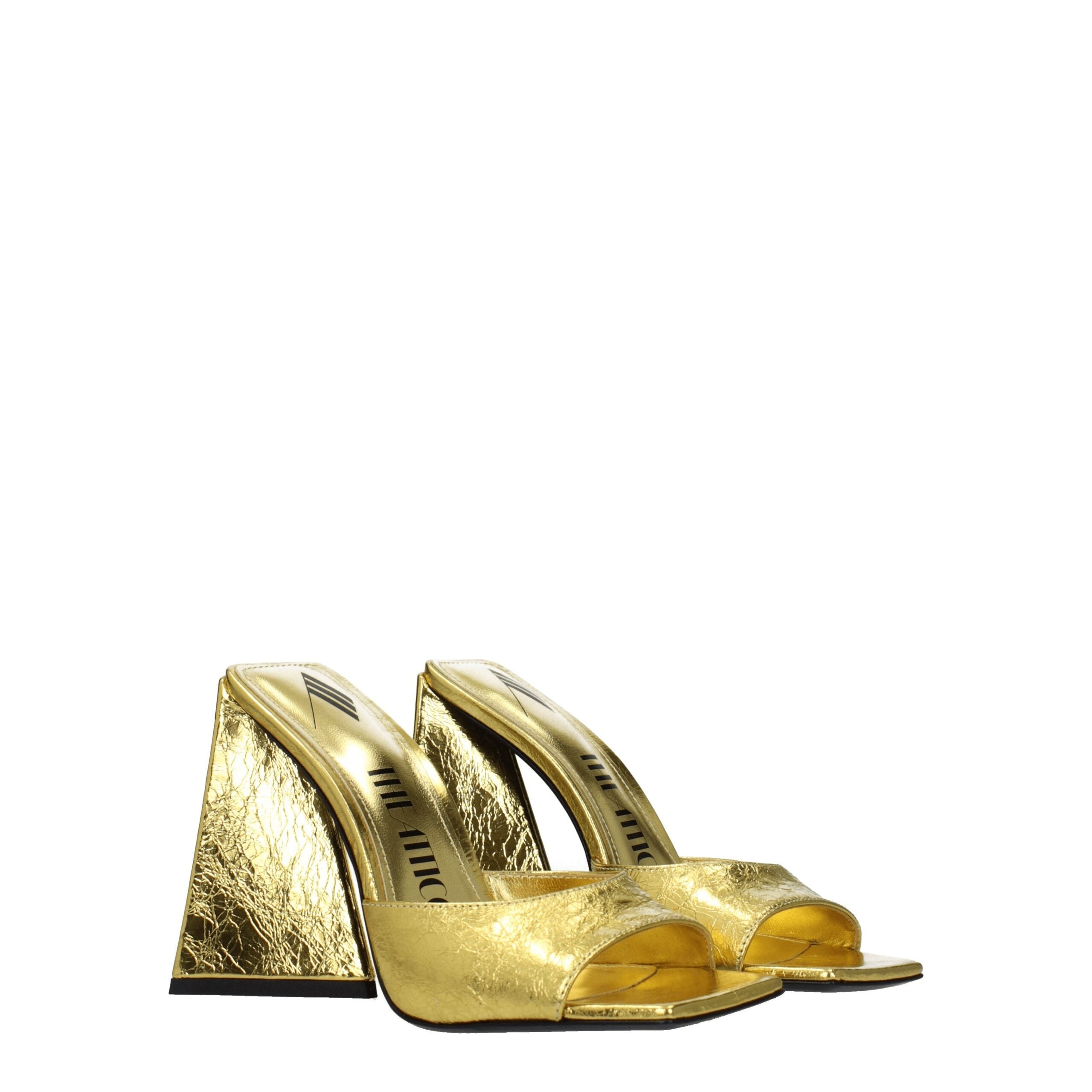 Gold Leather Platform Sandals
