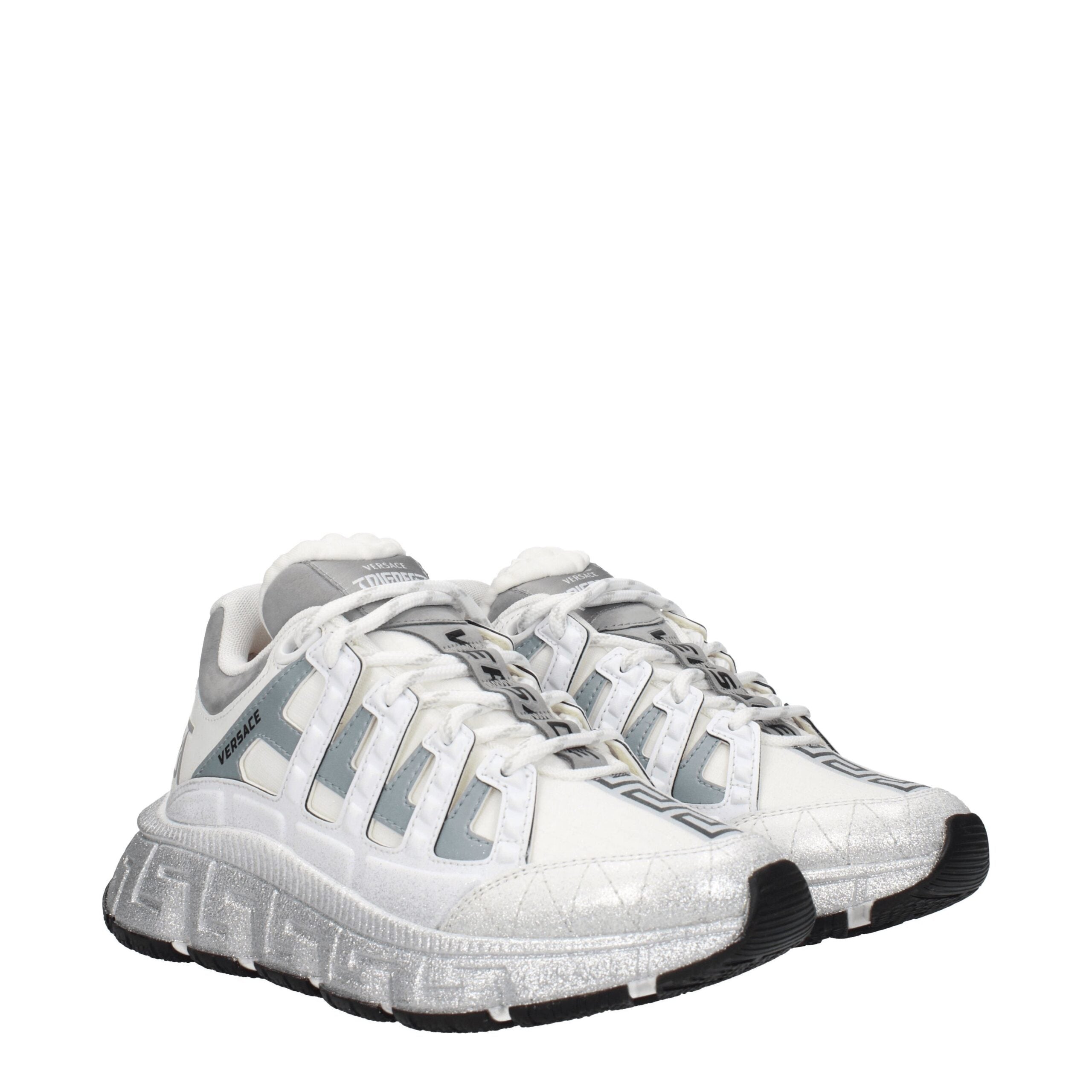 White Fabric Athletic Sneakers