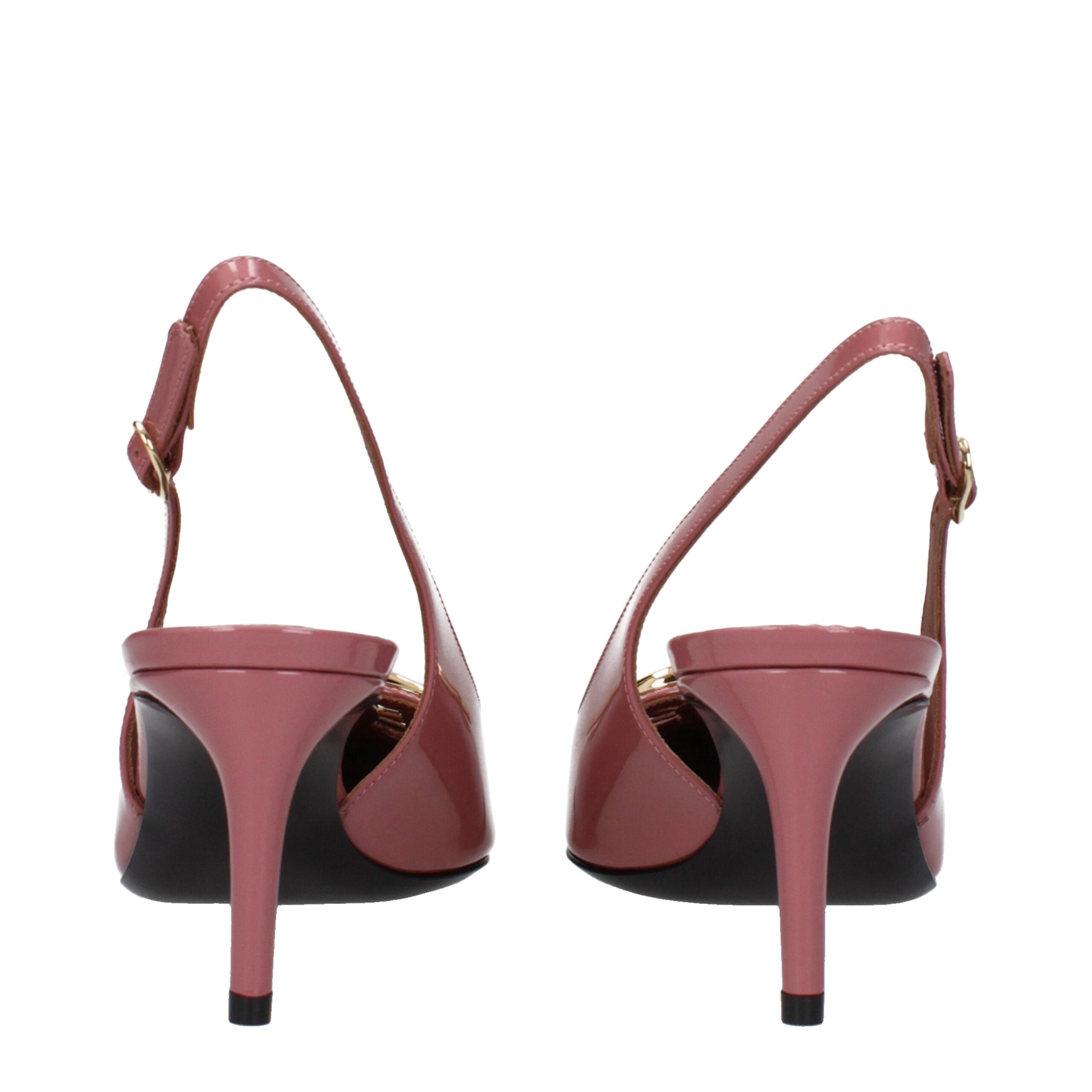 Pink Leather High Heel Pumps