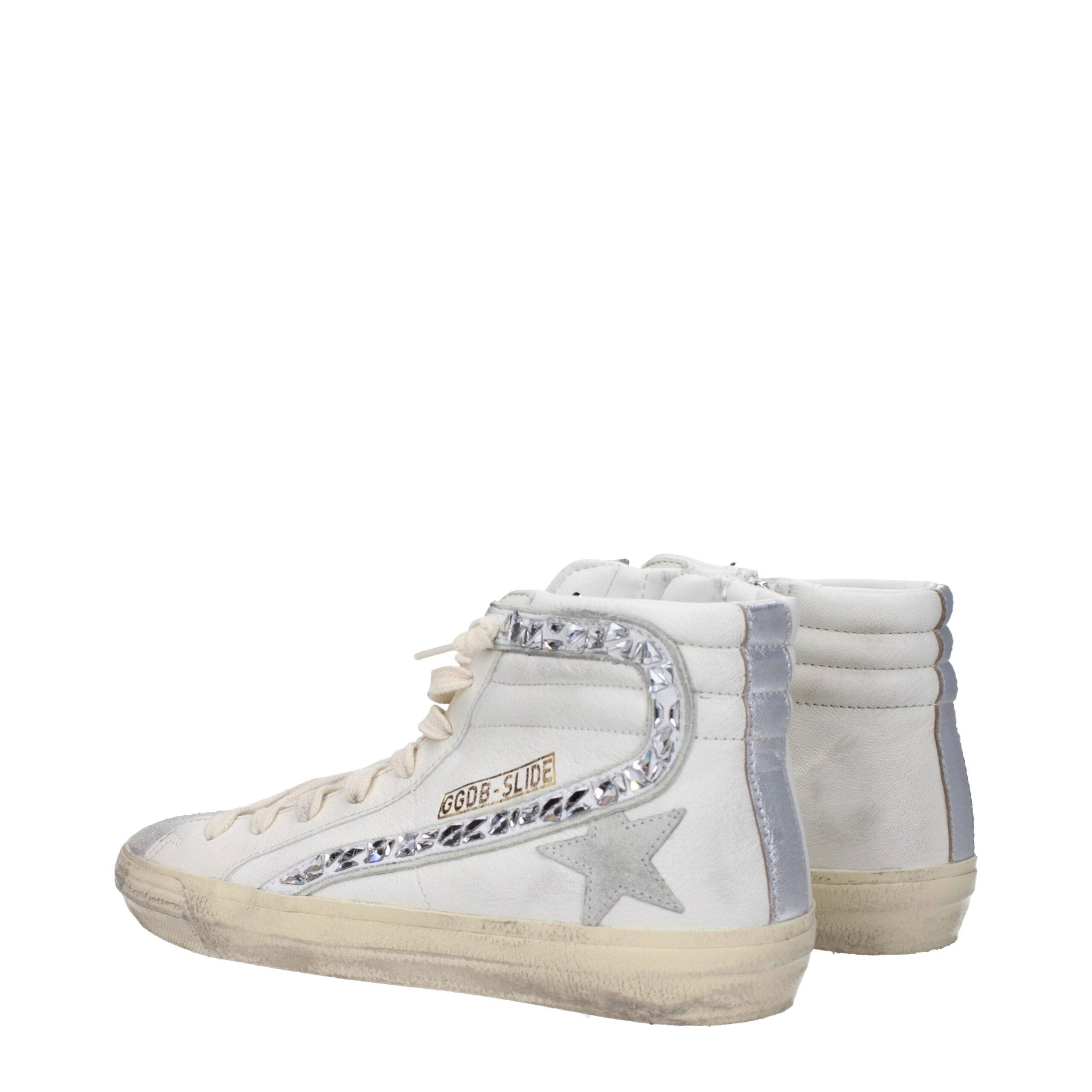 White Leather High Top Sneakers