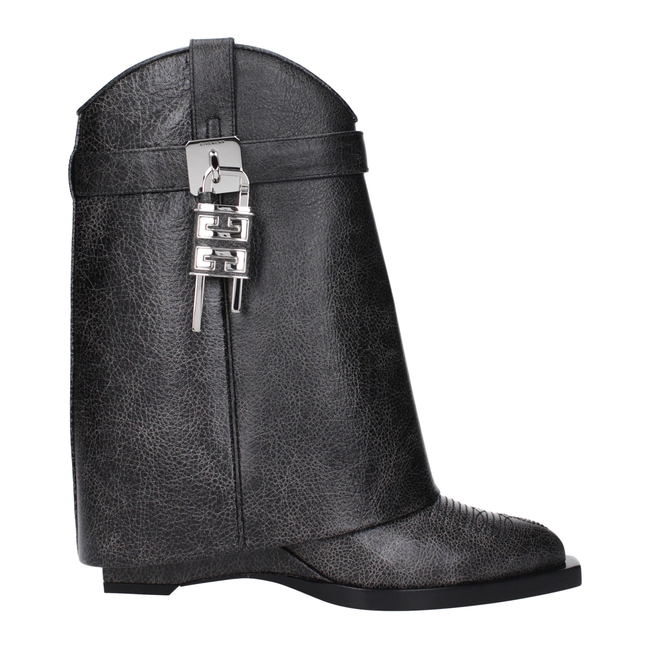 Black Leather Ankle Boots