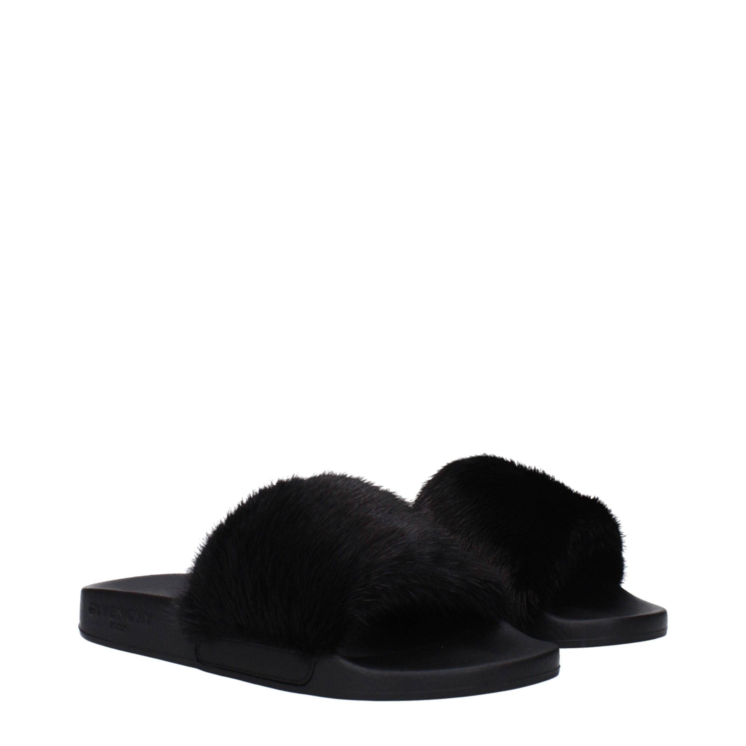 Black Cotton Slippers