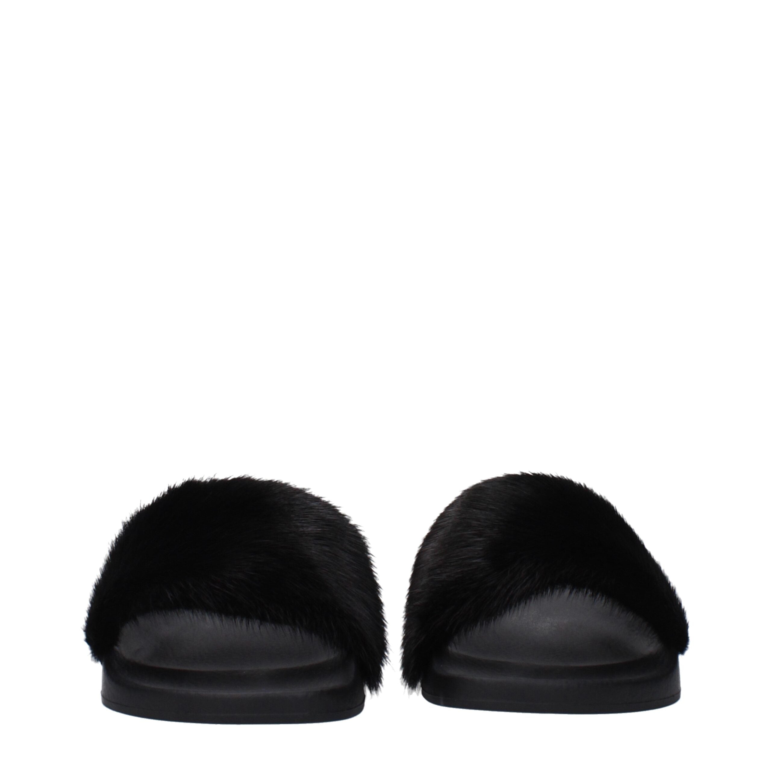 Black Cotton Slippers