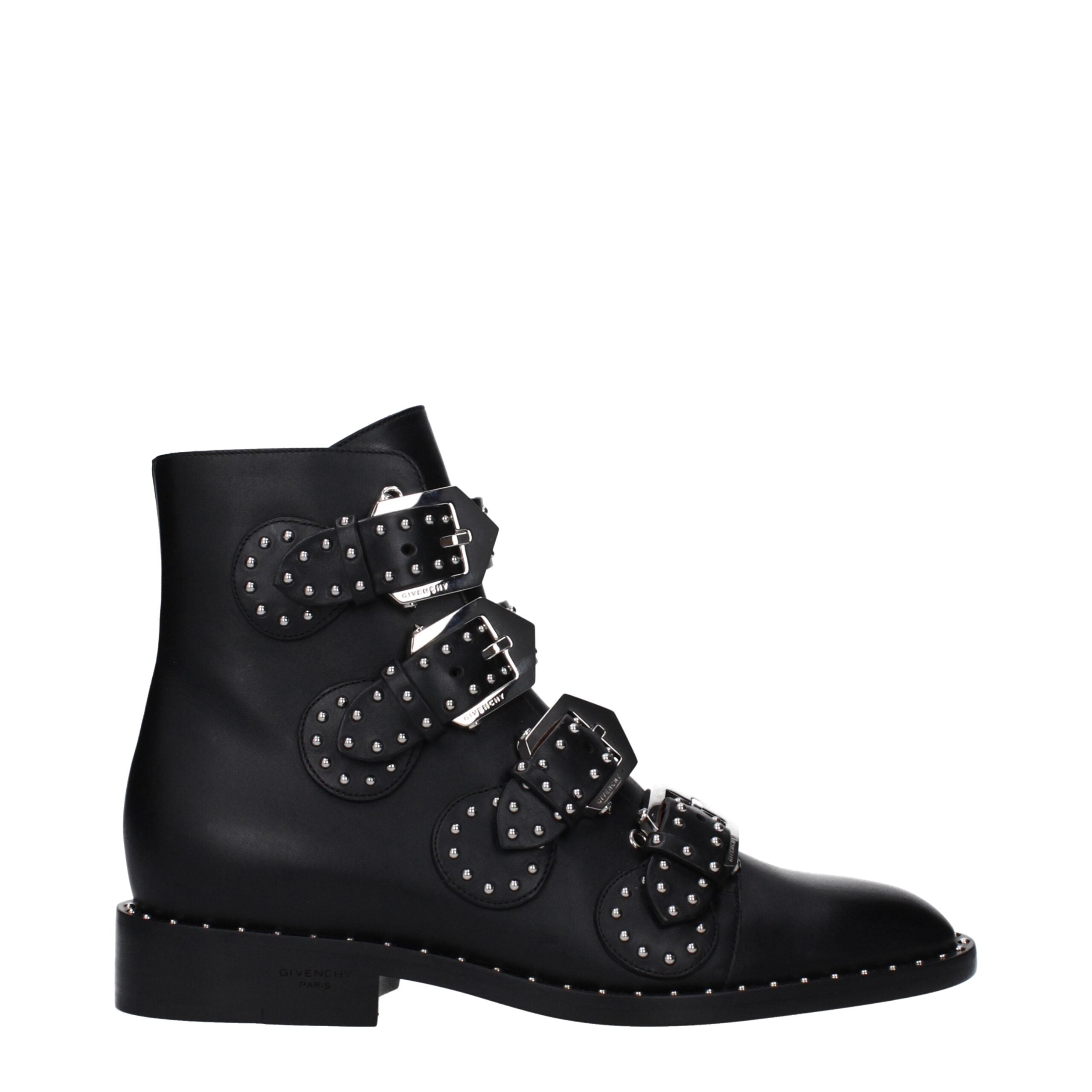 Black Leather Ankle Boots