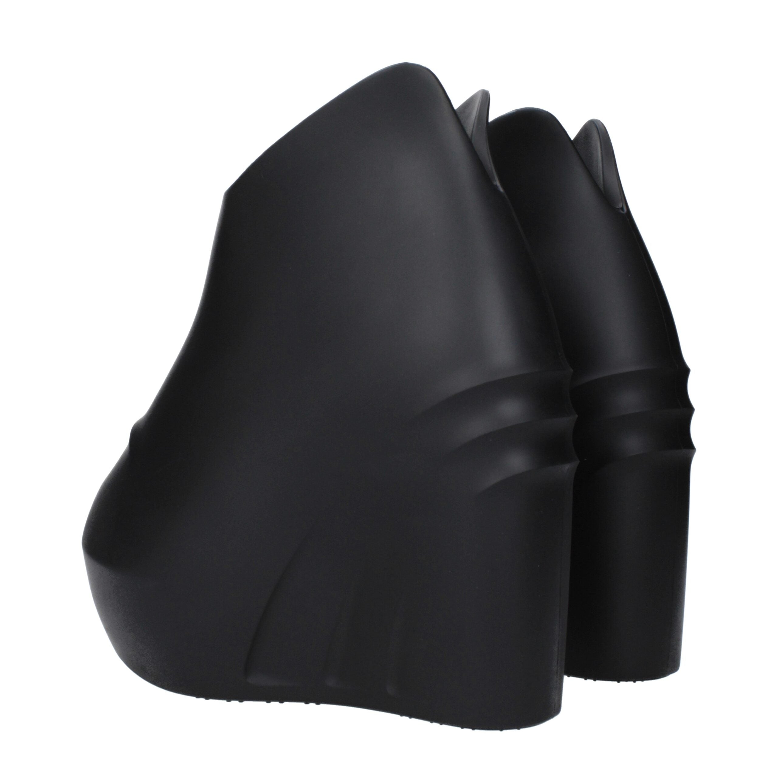 Black Cotton Wedge Sandals