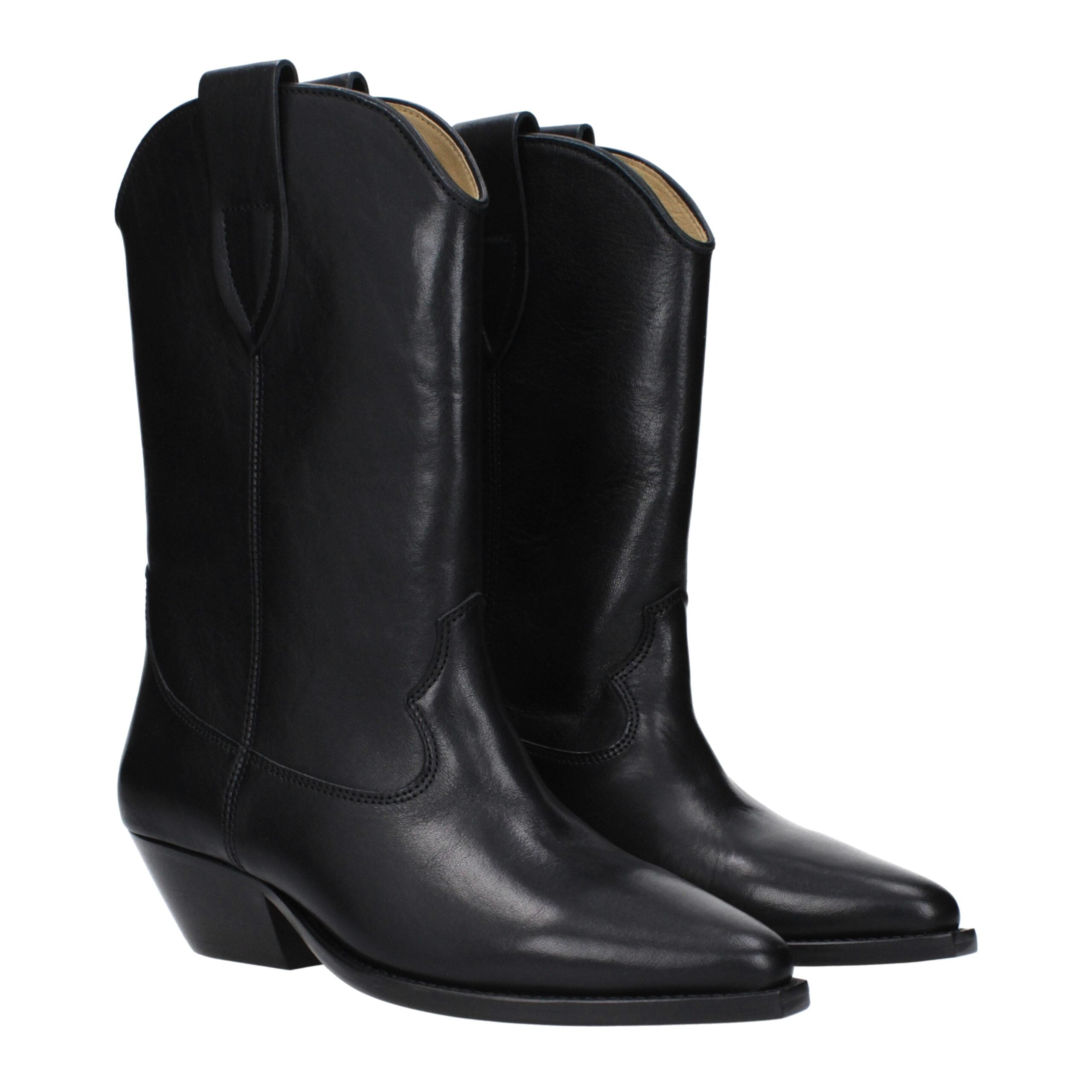 Black Leather Ankle Boots