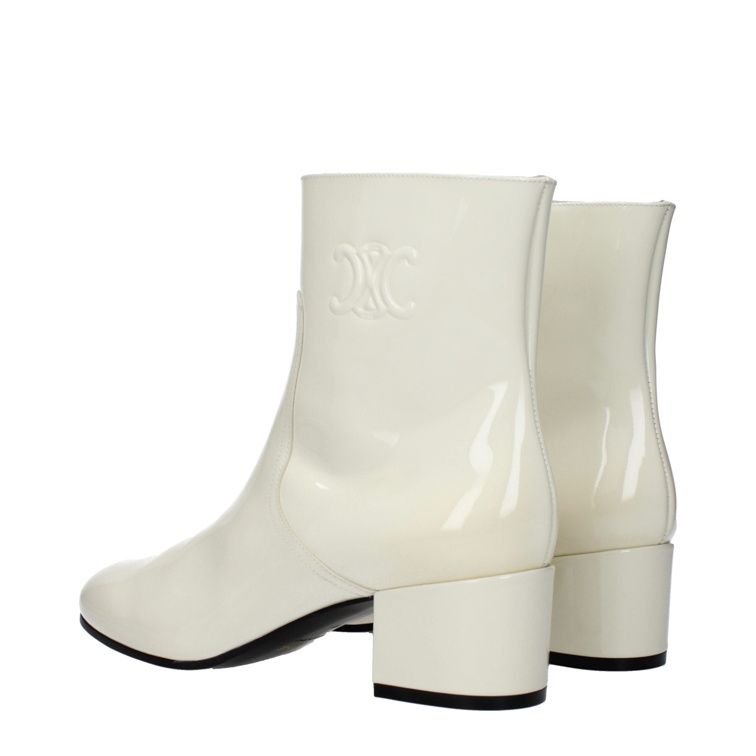 Beige Leather Ankle Boots