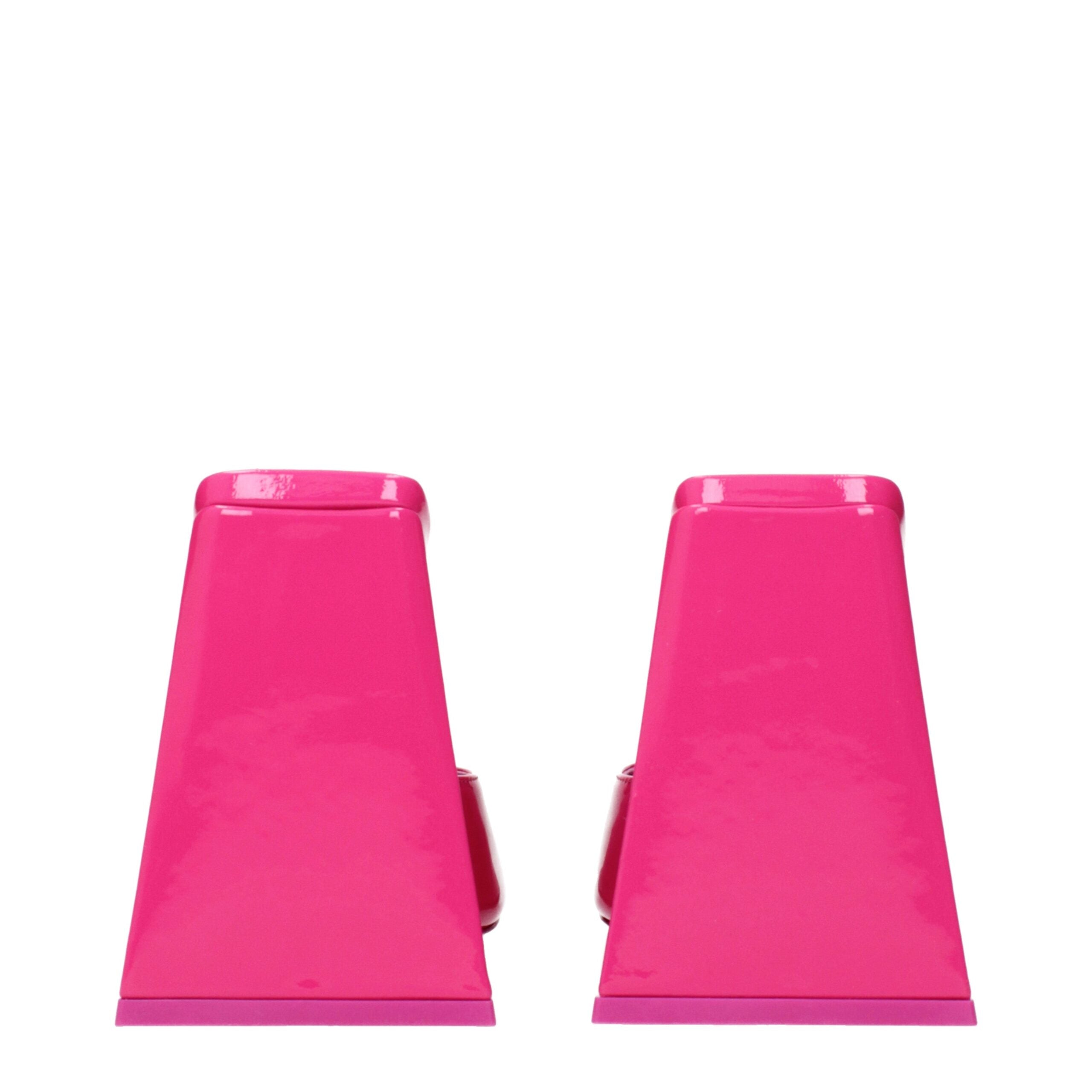 Pink Leather Platform Sandals