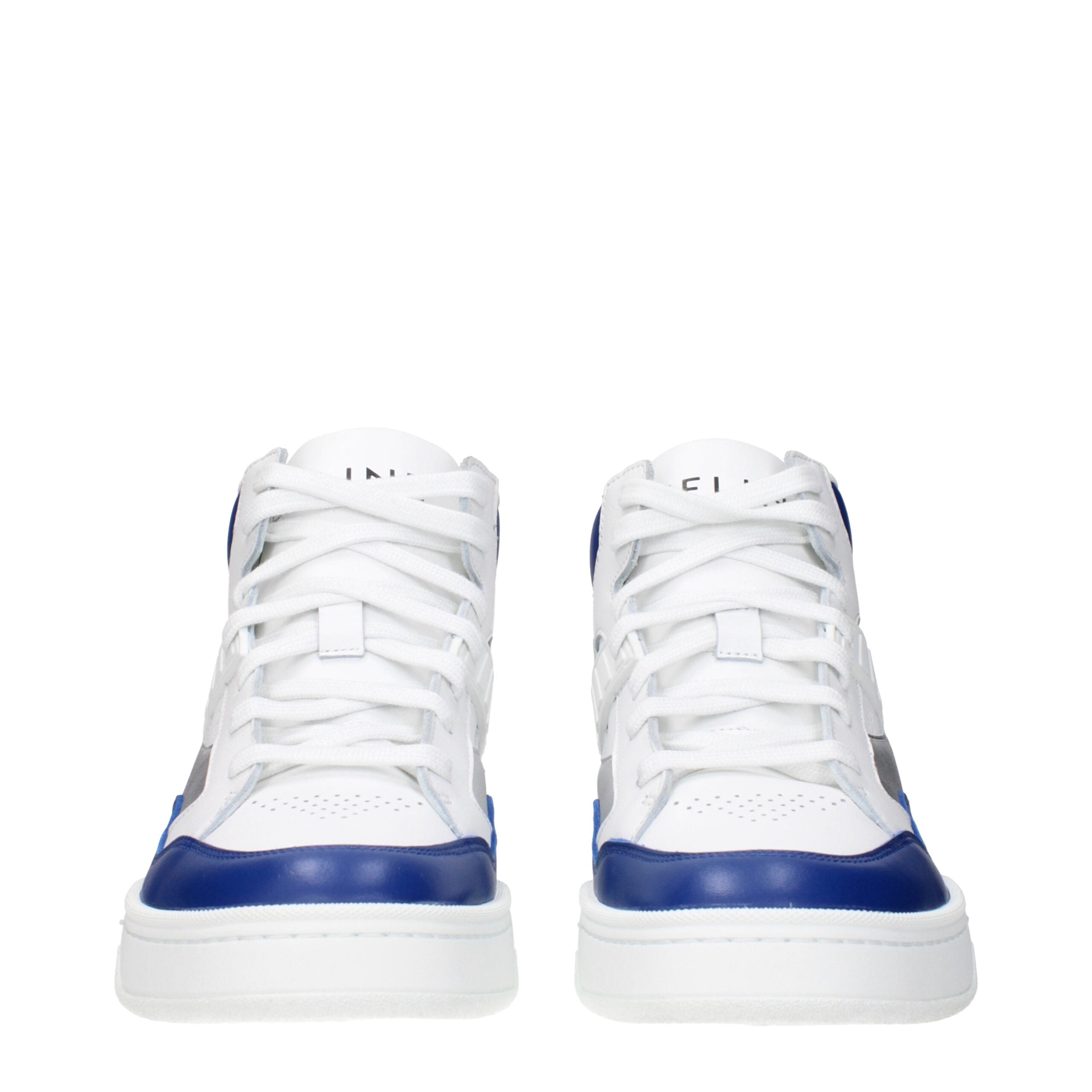 Blue Leather Athletic Sneakers