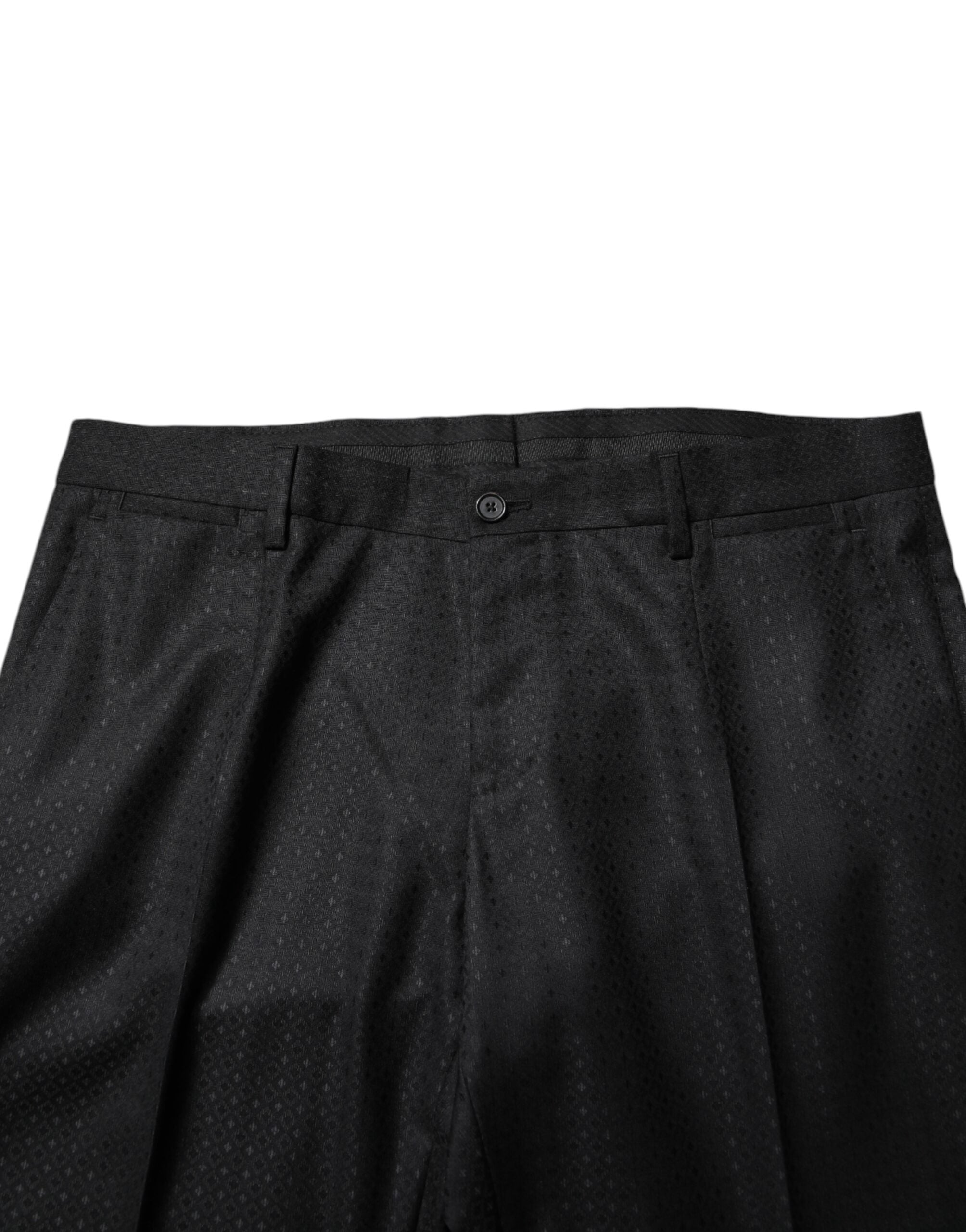 Black Jacquard Single Breasted 2 Piece Suit