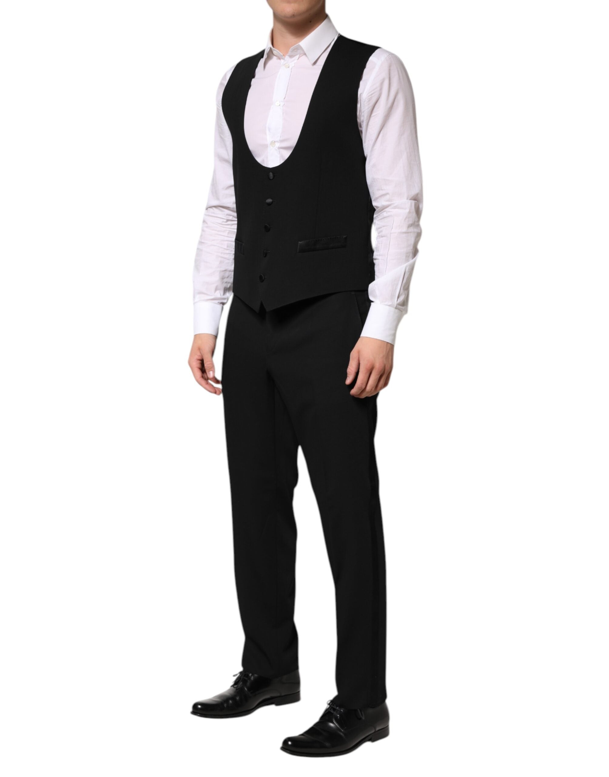 Black Wool 3 Piece Single Breasted Suit