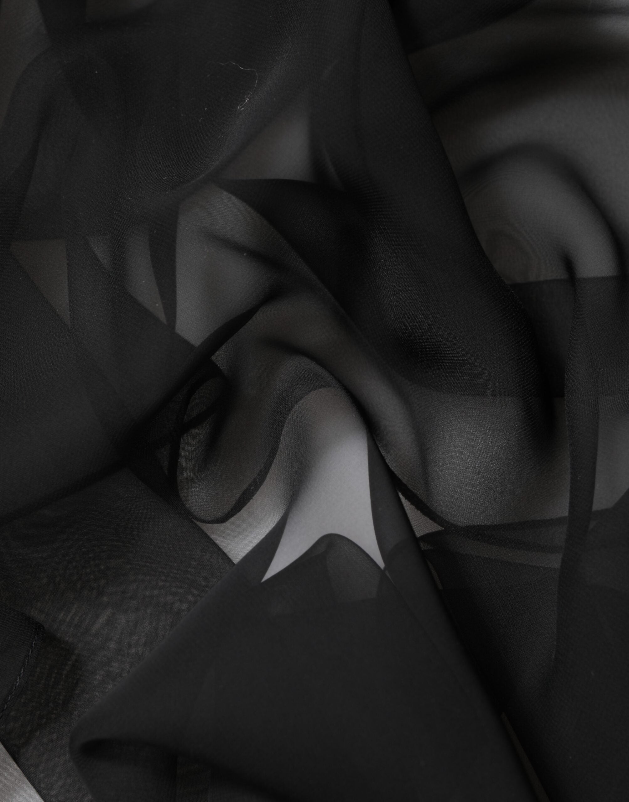 Black See Through Silk Chiffon Lace Blouse Top