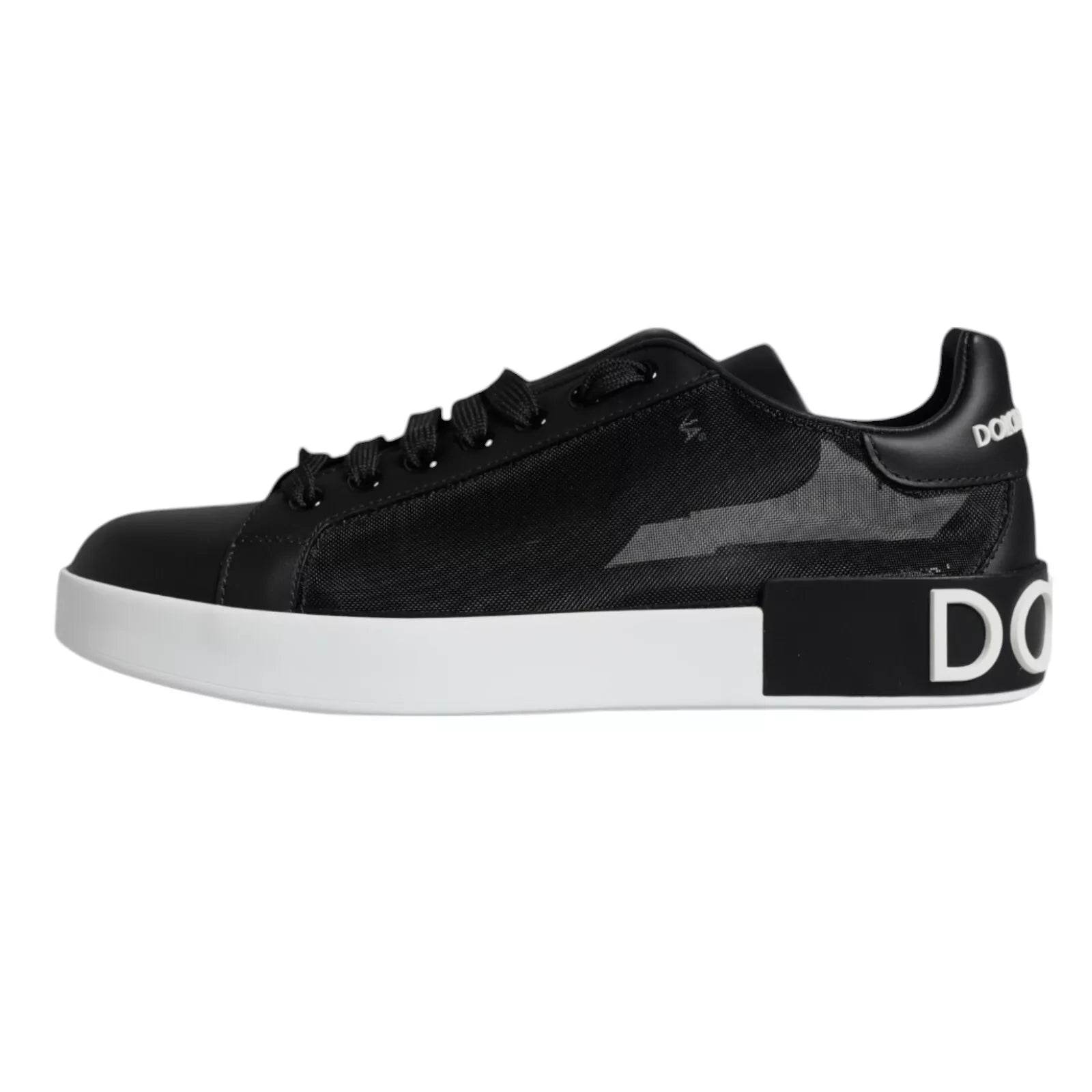 Black Calf Leather Portofino Sneakers Shoes