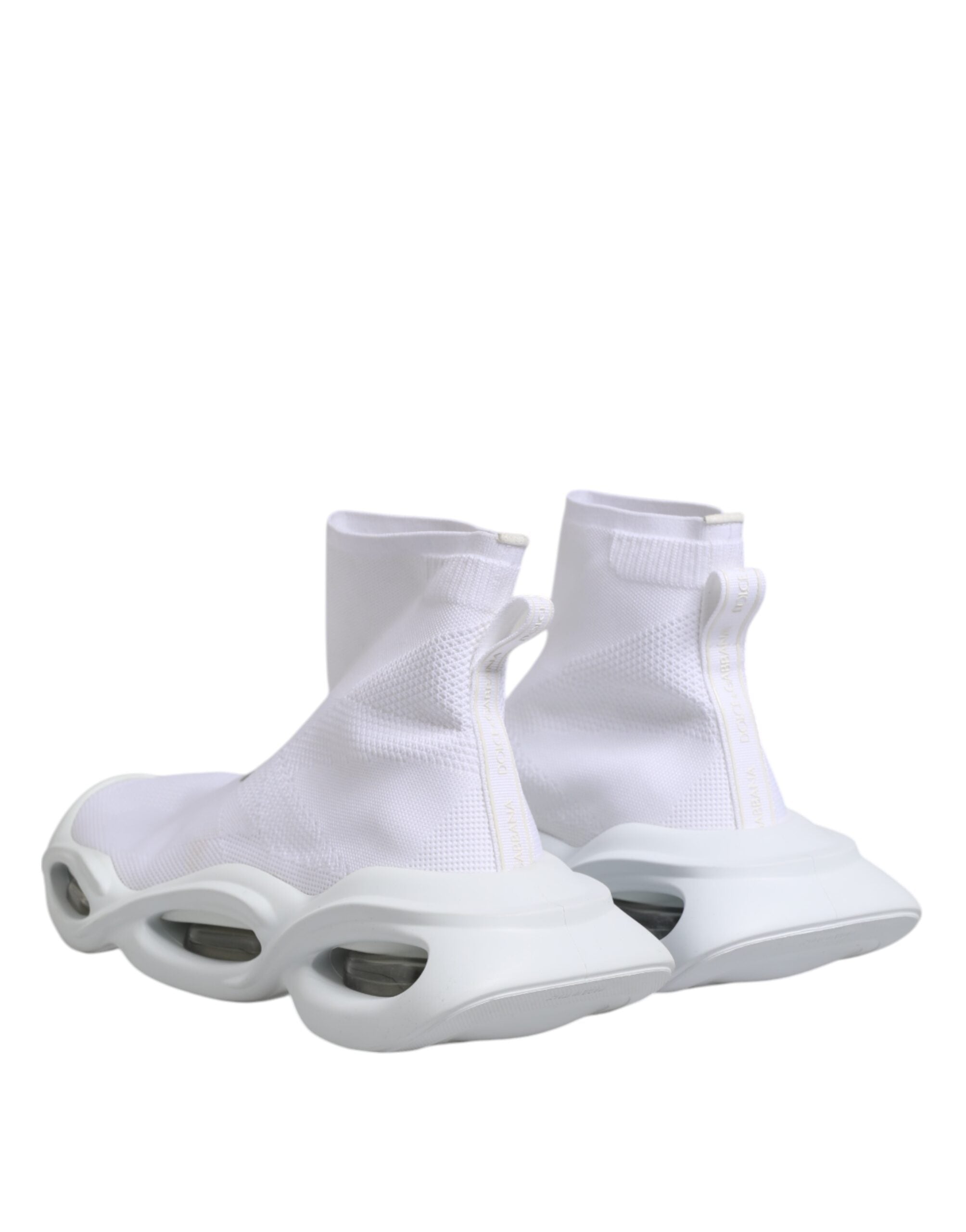 White Silver Slip On Wave Socks Sneakers Shoes