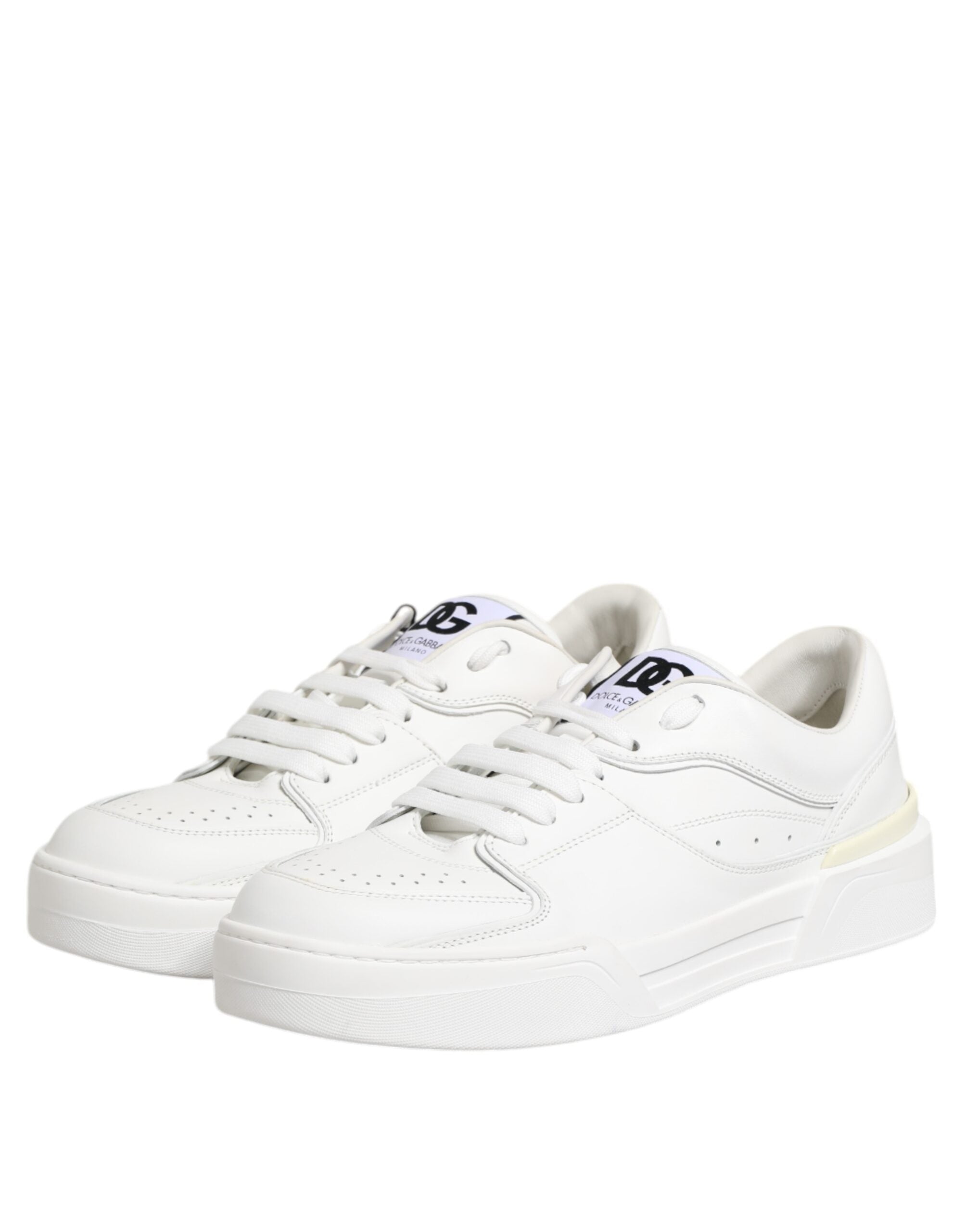 White Miami Leather Low Top Sneakers Shoes