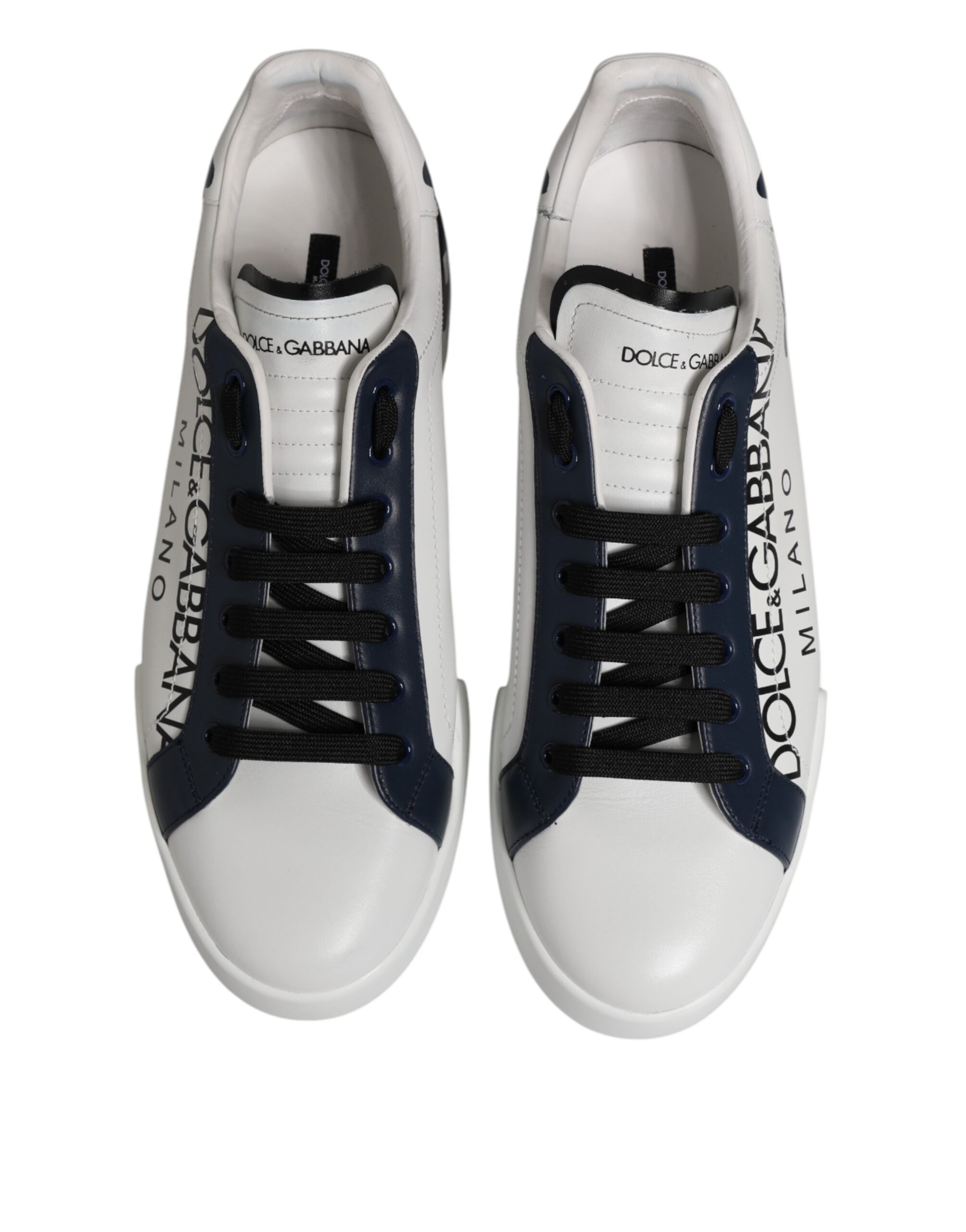 White Blue Crown Low Top Sneakers Shoes