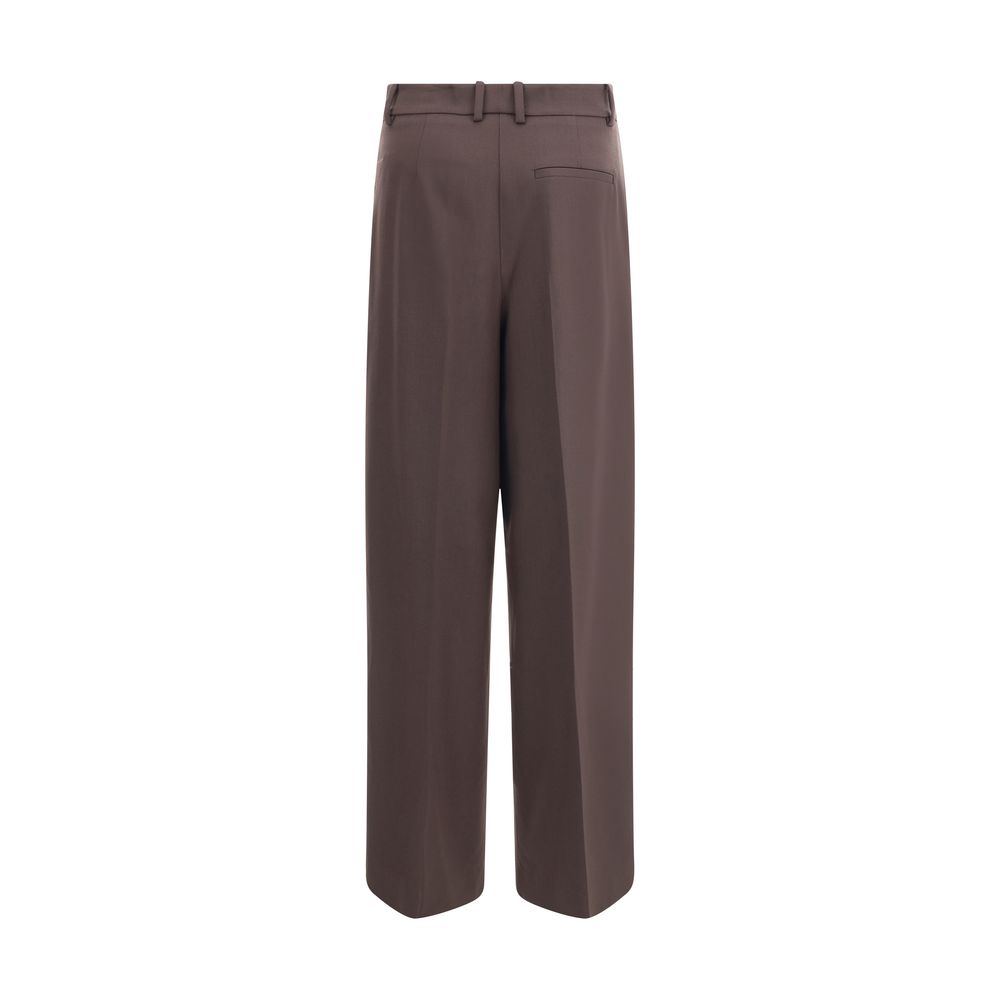 Brown Fleece Wool Dress Pants