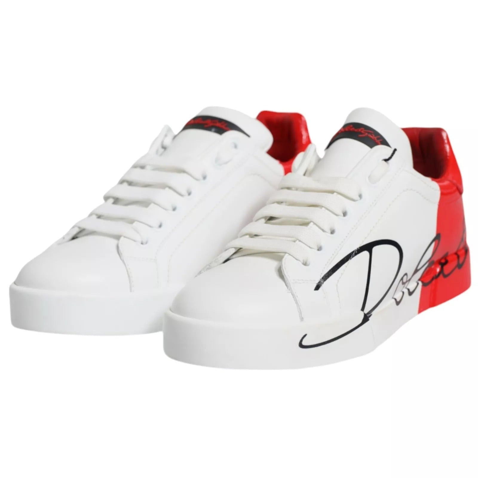 White Red Portofino Low Top Sneakers Shoes